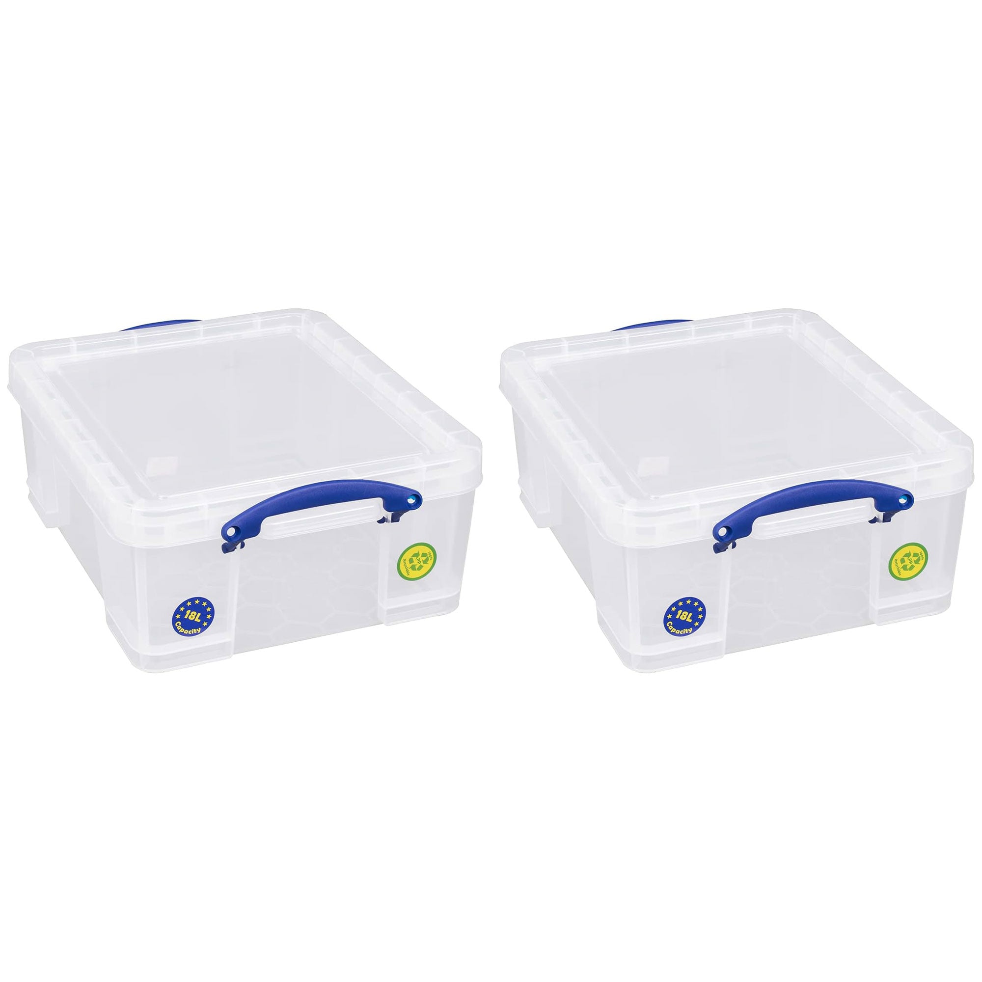 Really Useful Box 18L Container w/Snap Lid & Clip Lock Handle, (2 Pack) (Used) - VMInnovations