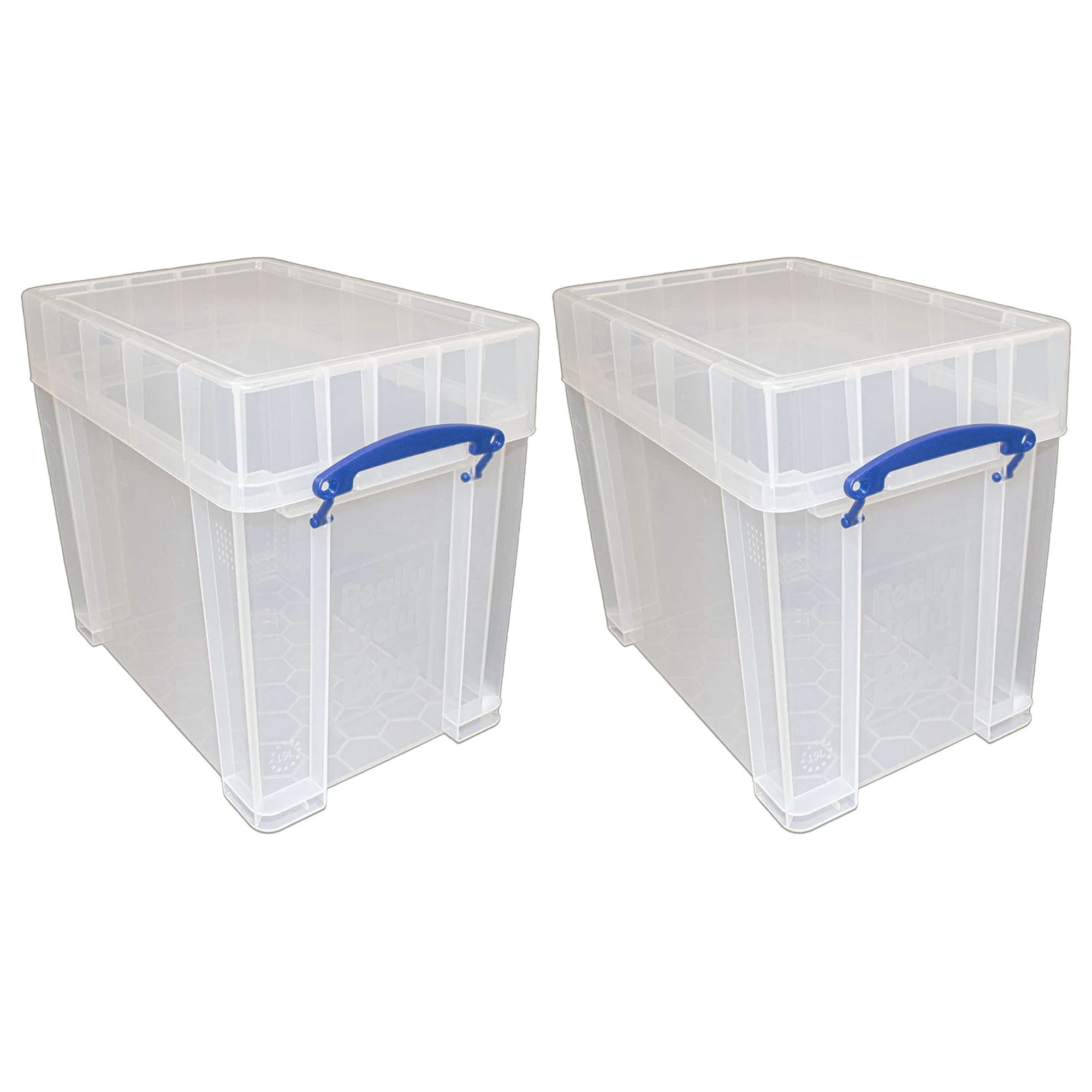 Really Useful Box 19L Transparent Storage Container with Lid, 2 Pack (Open Box) - VMInnovations
