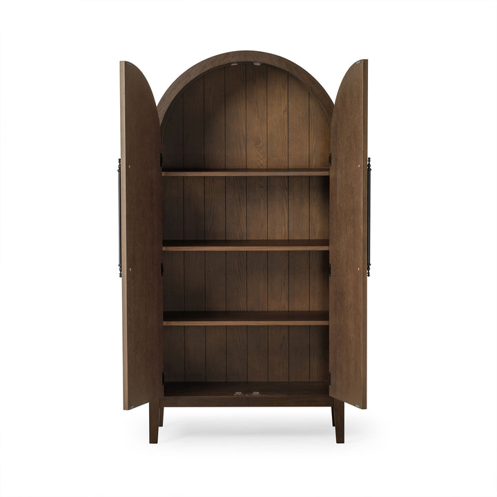 Maven Lane Selene Classical Wooden Cabinet in Antiqued Brown Finish (For Parts)