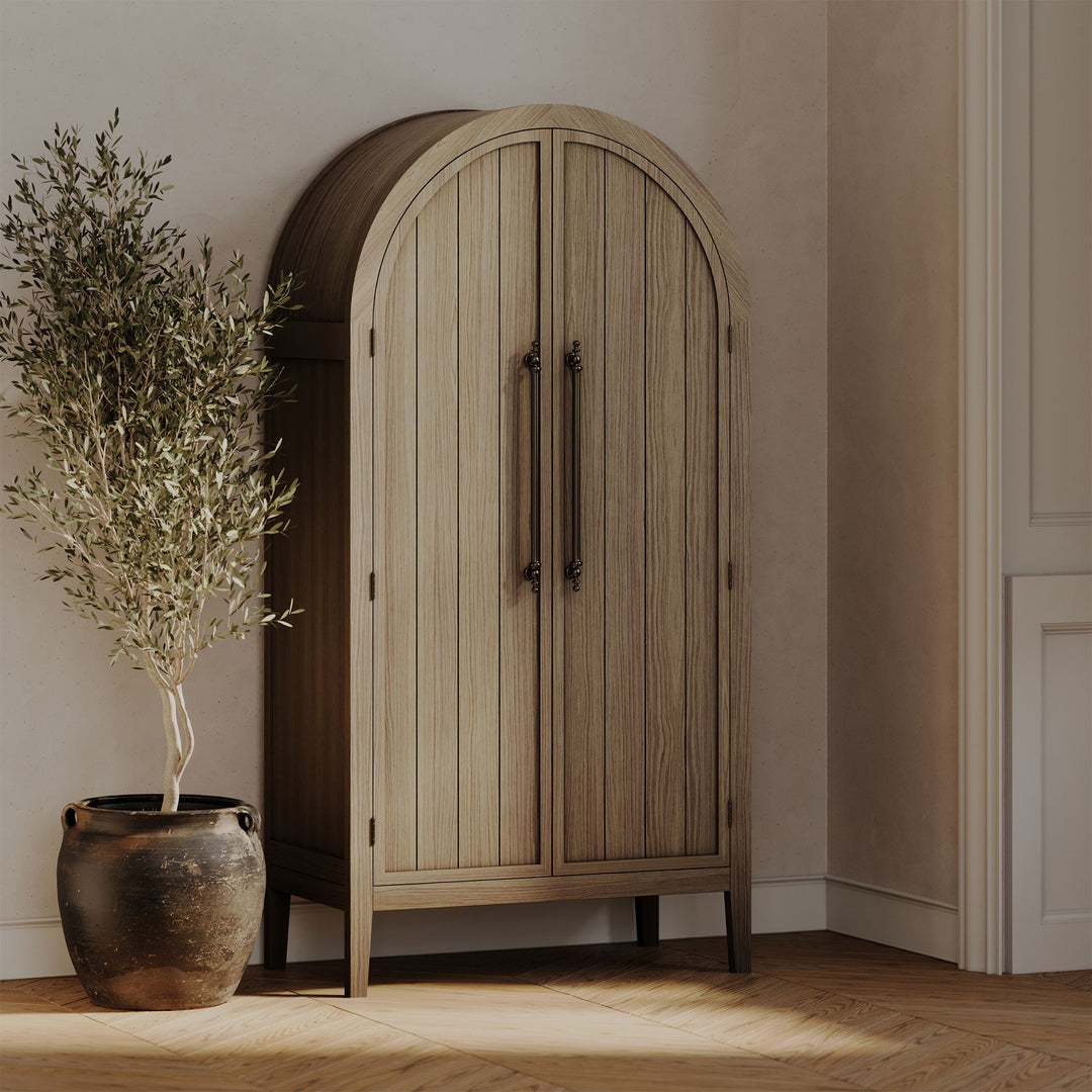 Maven Lane Selene Classical Wooden Cabinet in Antiqued Grey Finish (For Parts) - VMInnovations