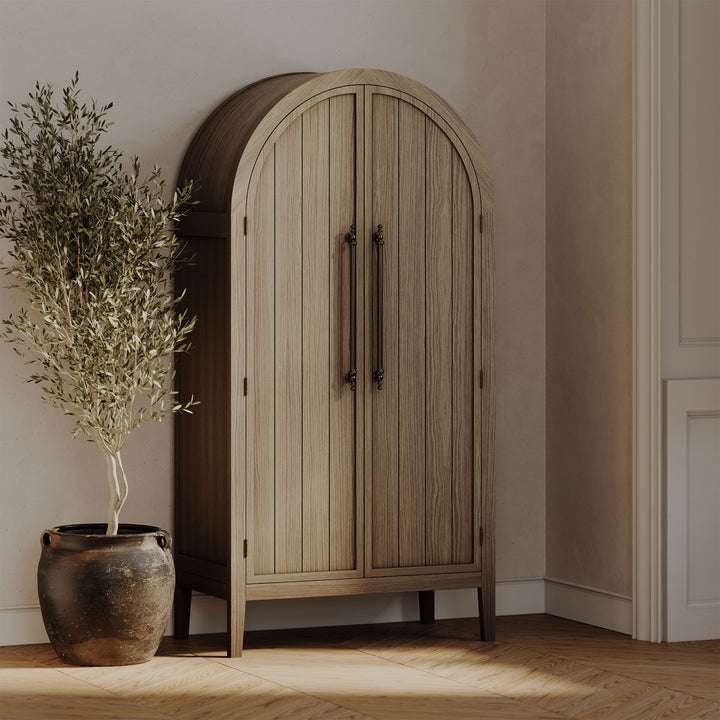 Maven Lane Selene Classical Wooden Cabinet in Antiqued Grey Finish (For Parts) - VMInnovations
