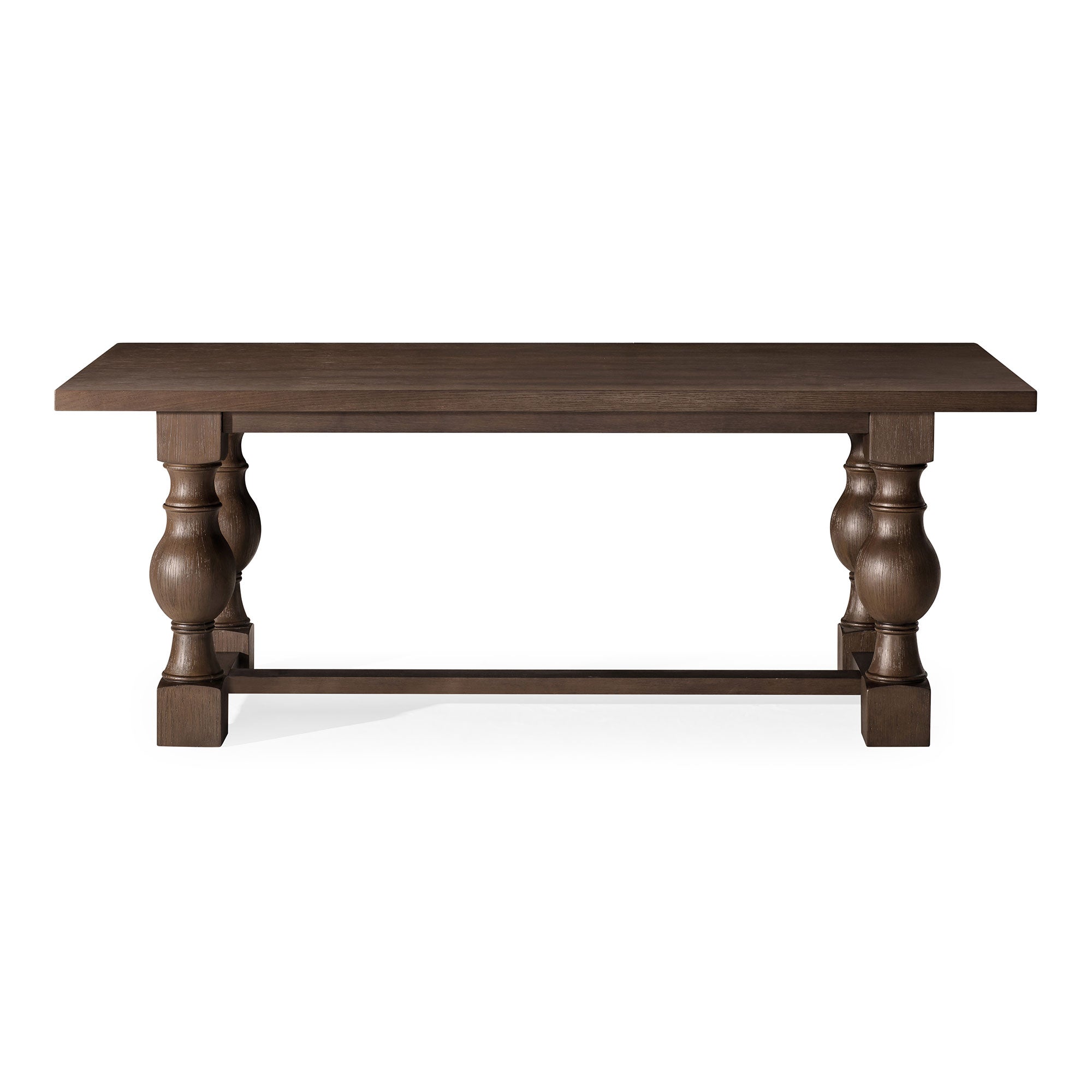 Leon Classical Wooden Dining Table in Antiqued Brown Finish - VMInnovations