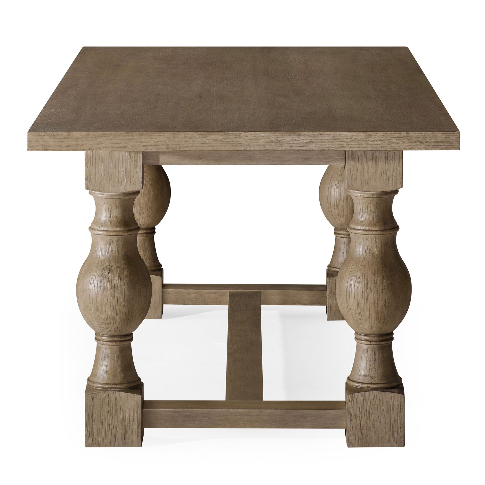 Leon Classical Wooden Dining Table in Antiqued Grey Finish - VMInnovations