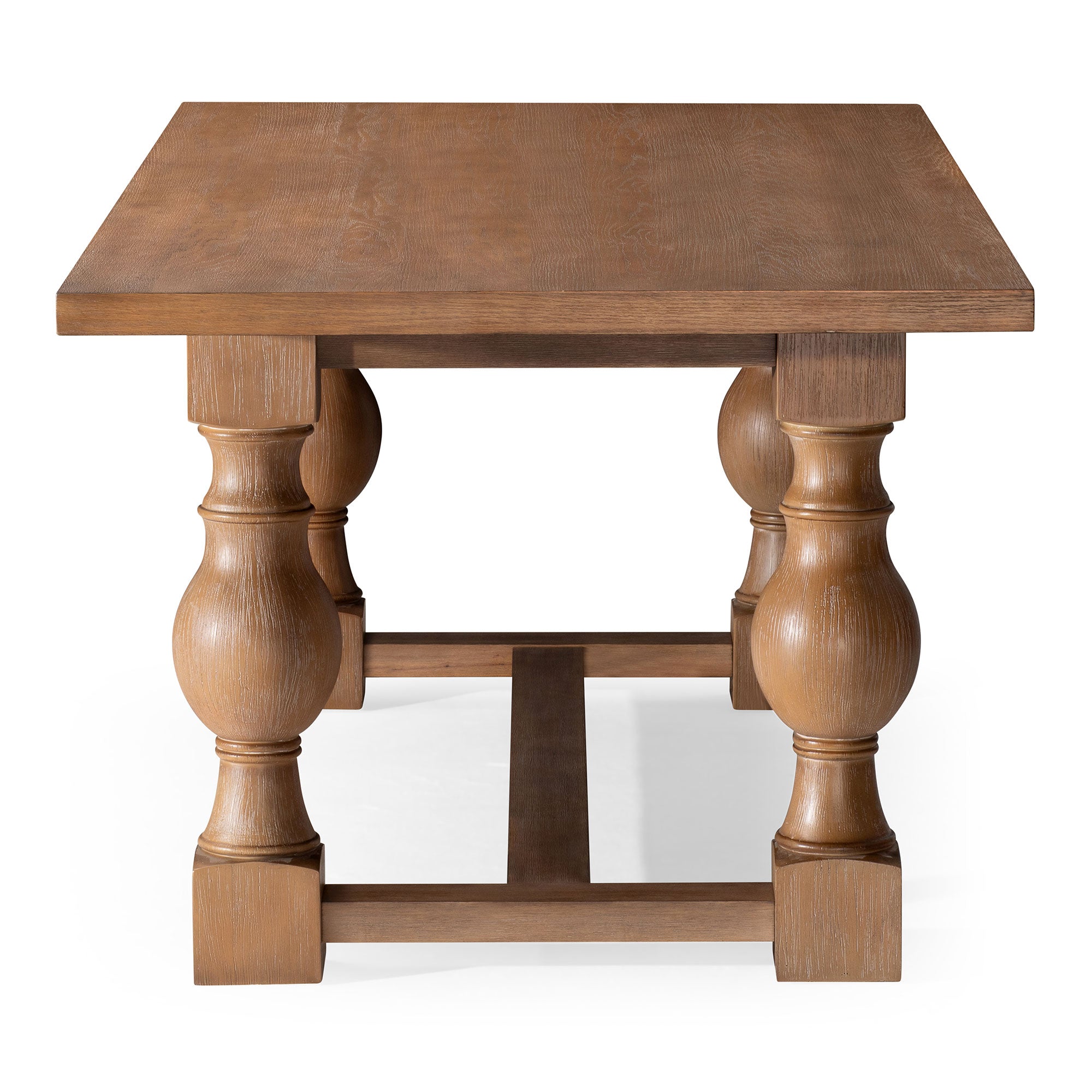 Maven Lane Leon Traditional Wooden Dining Table in Natural Finish (Open Box) - VMInnovations