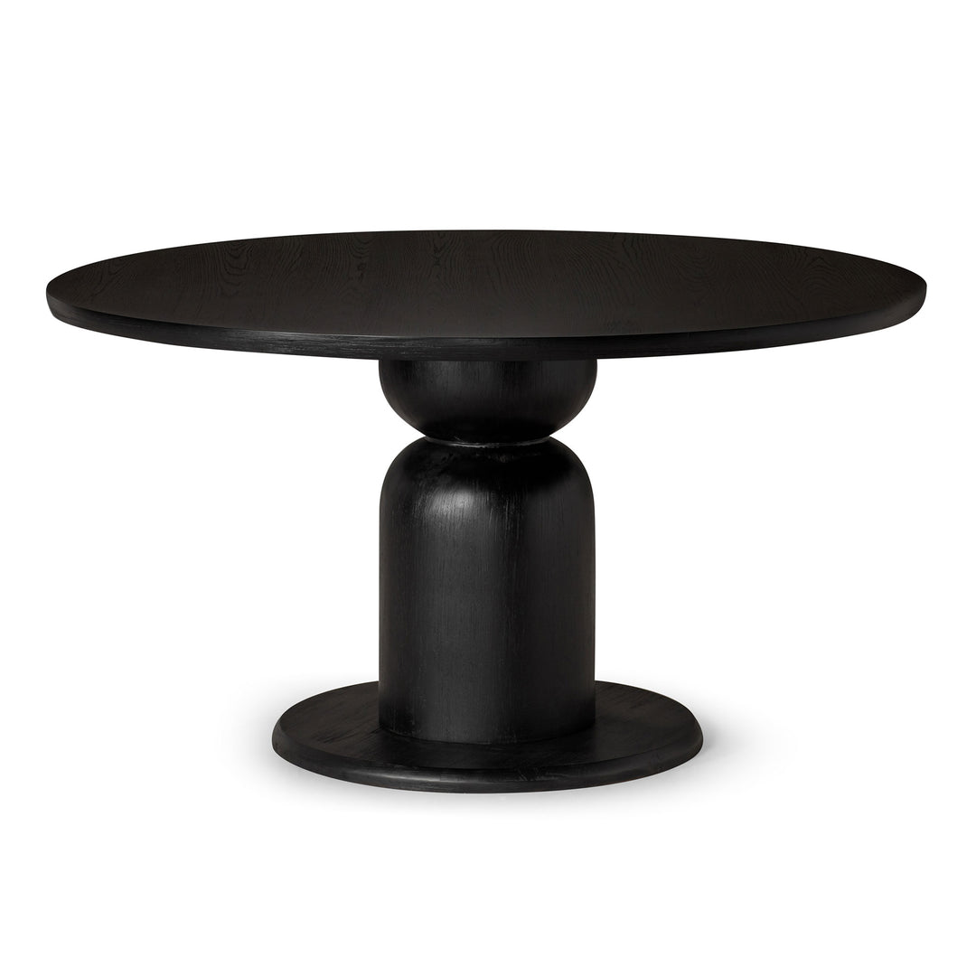 Mila Contemporary Round Wooden Dining Table in Refined Black Finish - VMInnovations