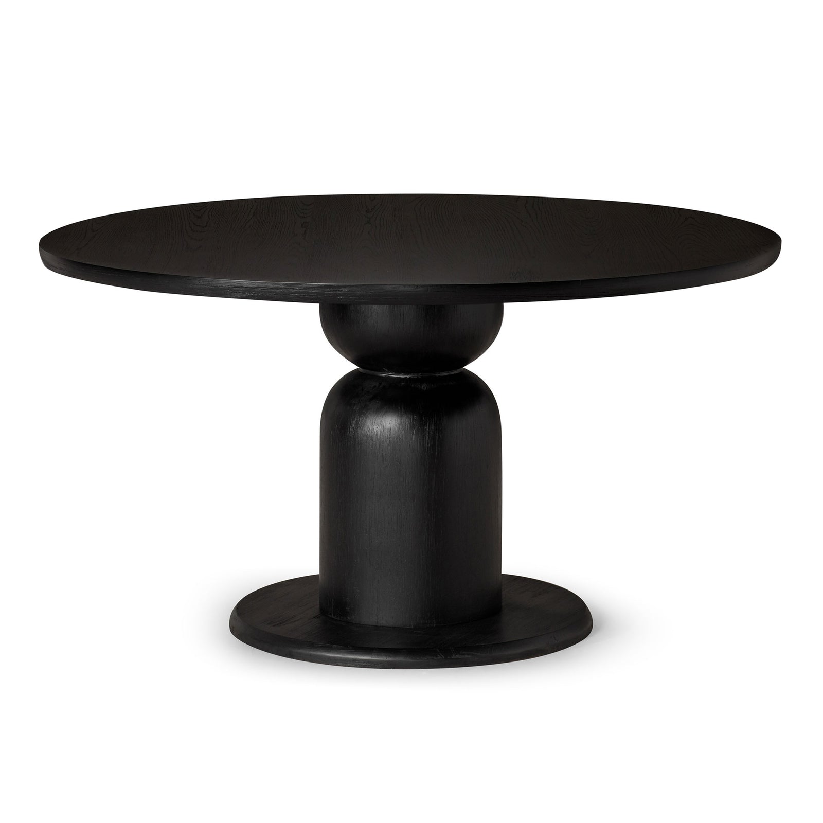 Mila Contemporary Round Wooden Dining Table in Refined Black Finish - VMInnovations