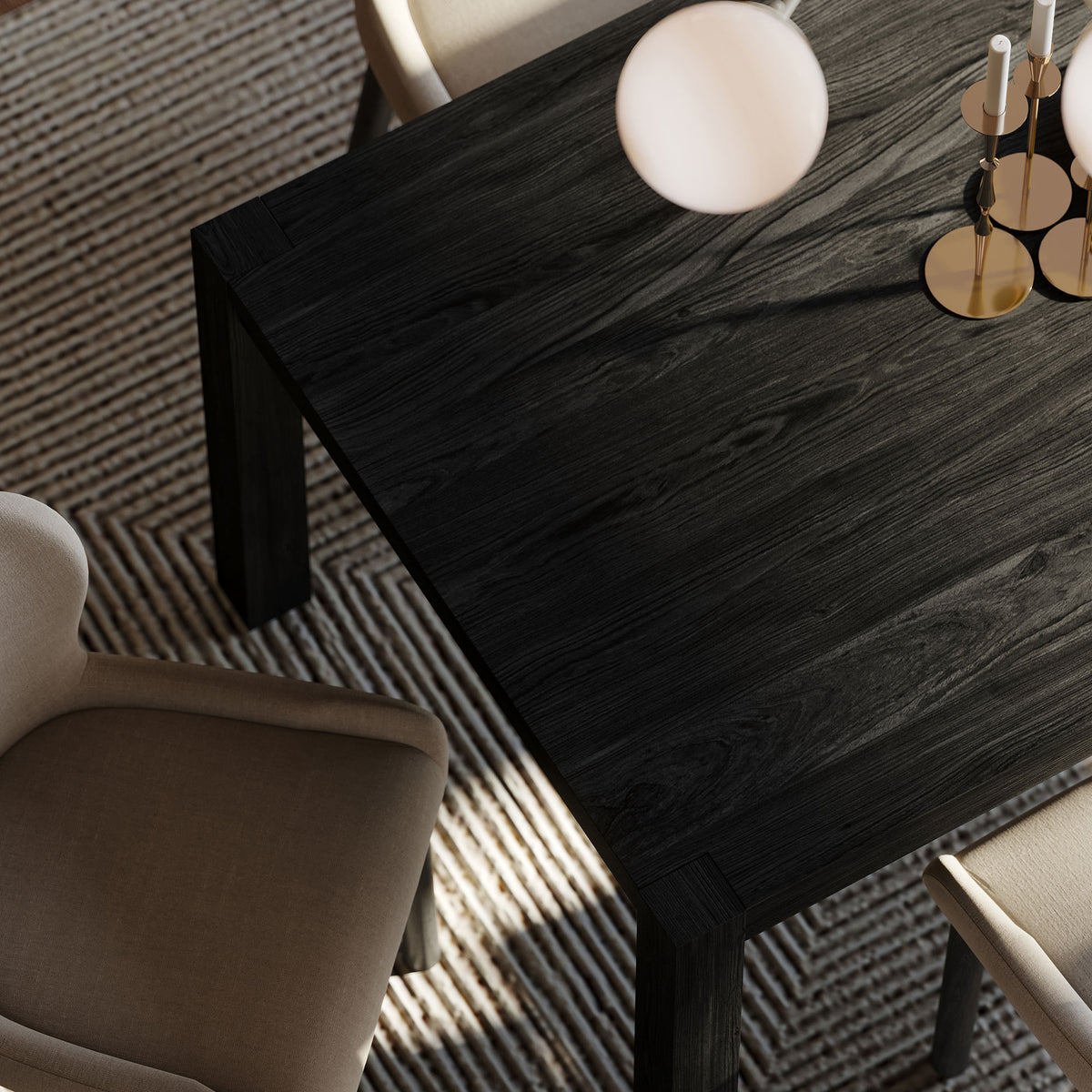 Maven Lane Contemporary Wooden Dining Table in Refined Black Finish (Damaged)
