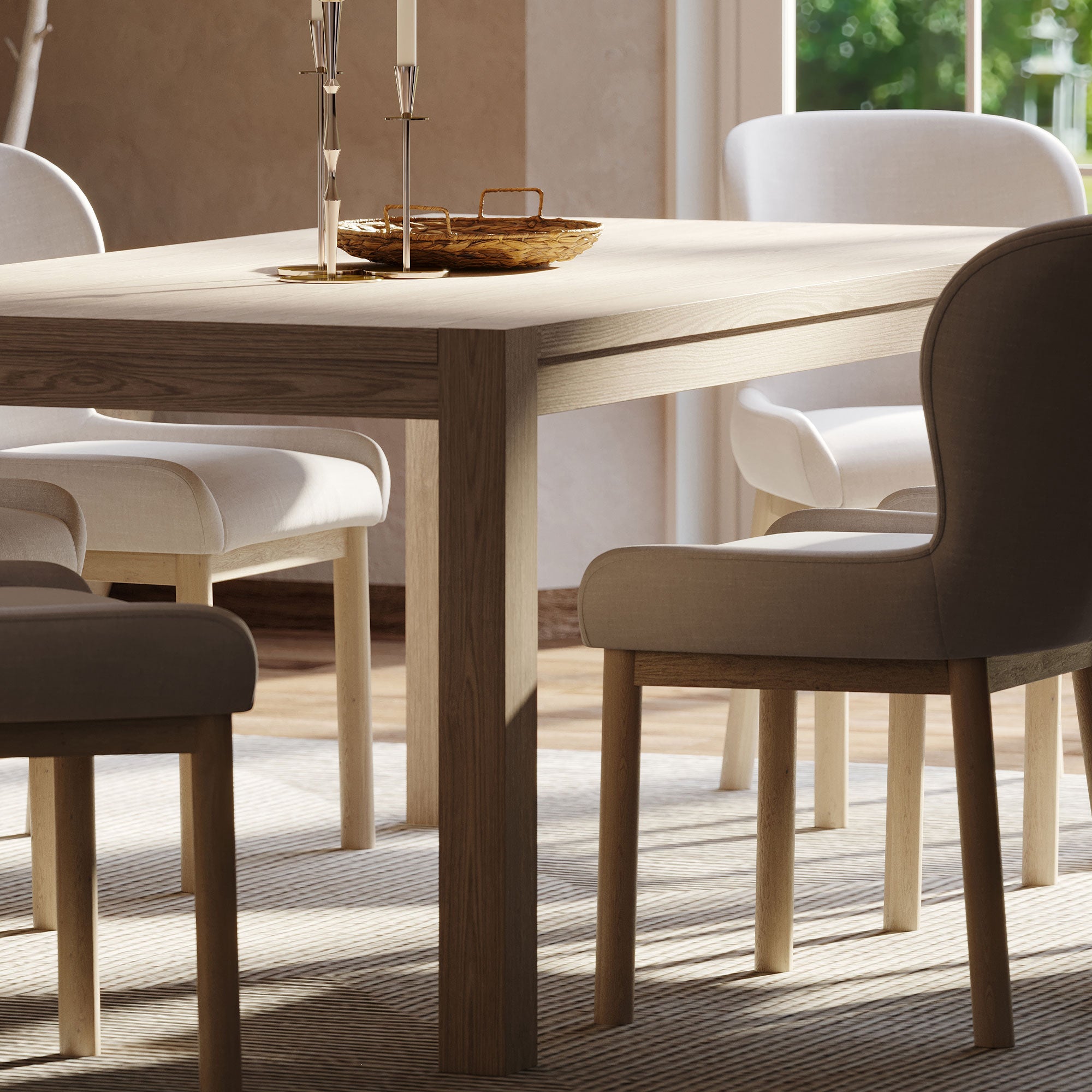 Maven Lane Cleo Contemporary Wooden Dining Table in Refined White Finish (Used)