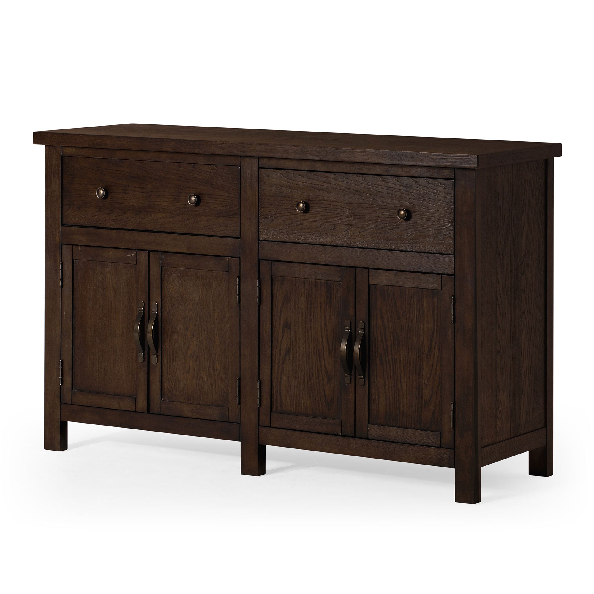Maven Lane Felix Rustic Wooden Sideboard in Weathered Brown Finish (Open Box) - VMInnovations