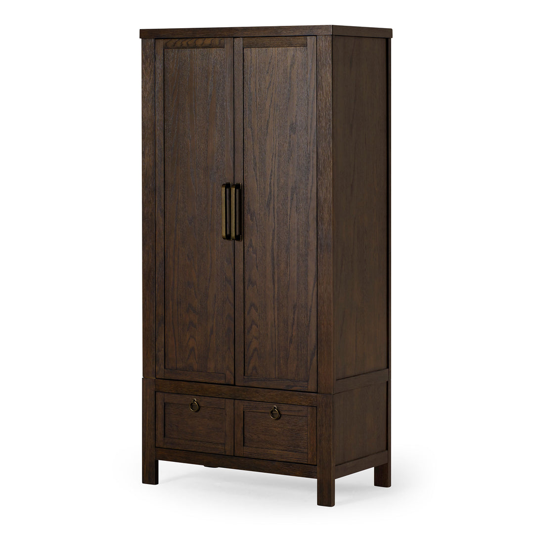 Maven Lane Vaughn Rustic Wooden Cabinet in Weathered Brown Finish  (For Parts) - VMInnovations