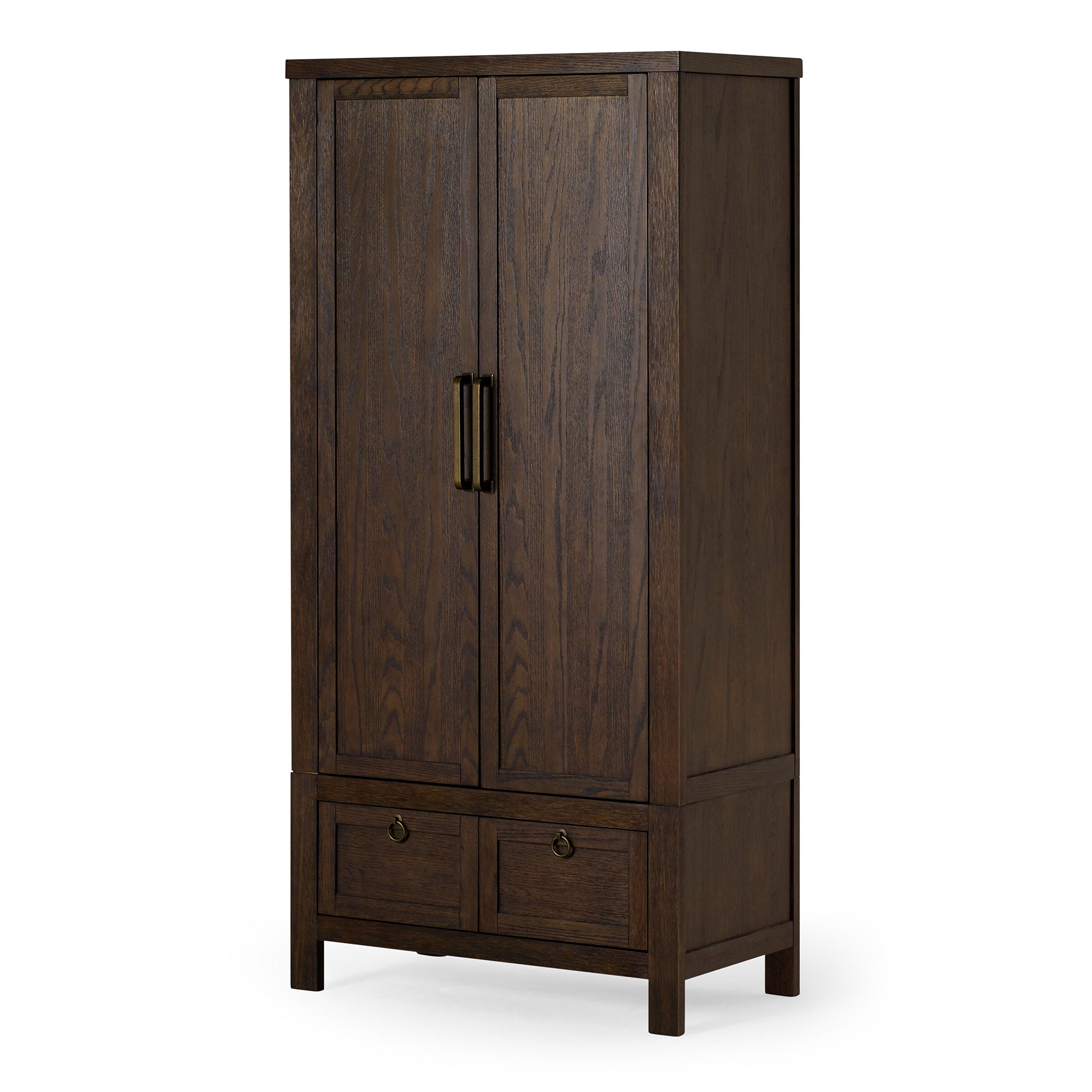 Maven Lane Vaughn Rustic Wooden Cabinet in Weathered Brown Finish (For Parts) - VMInnovations