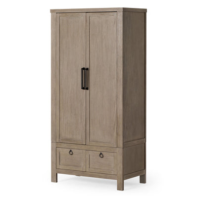 Maven Lane Vaughn Rustic Wooden Cabinet in Weathered Grey Finish