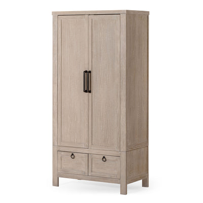 Maven Lane Vaughn Rustic Wooden Cabinet in Weathered White Finish