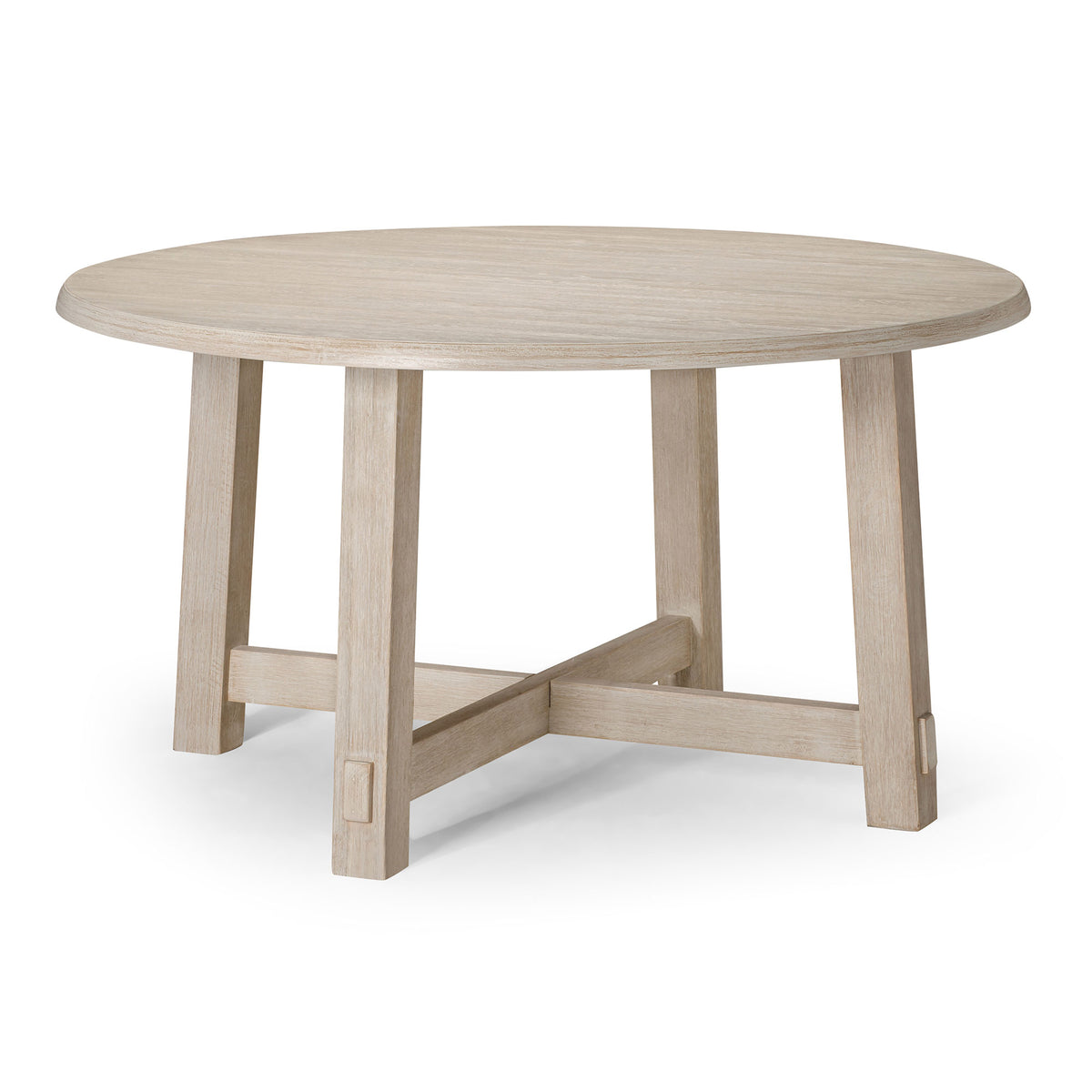 Maven Lane Sasha Round Wooden Dining Table in Weathered White Finish (For Parts)