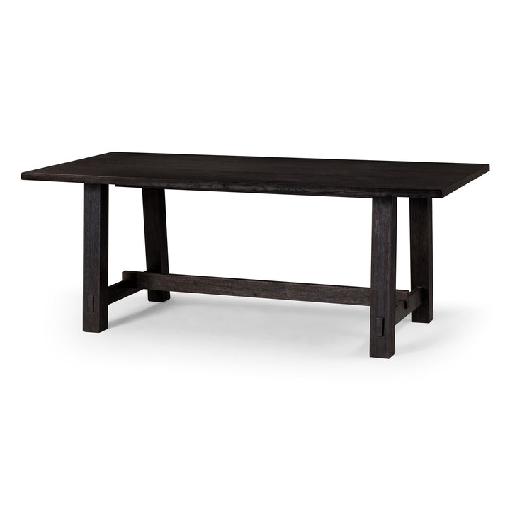 Maven Lane Yves Rectangular Wooden Dining Table in Weathered Black Finish - VMInnovations