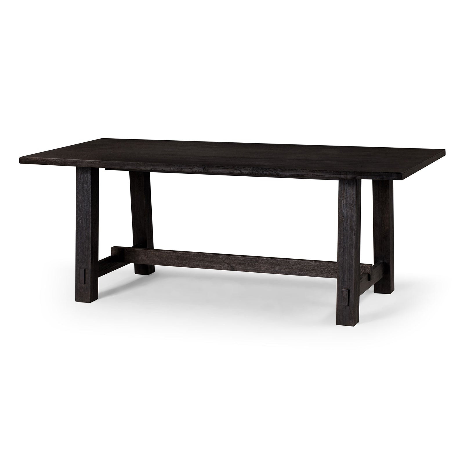 Maven Lane Yves Rectangular Wooden Dining Table in Weathered Black Finish - VMInnovations