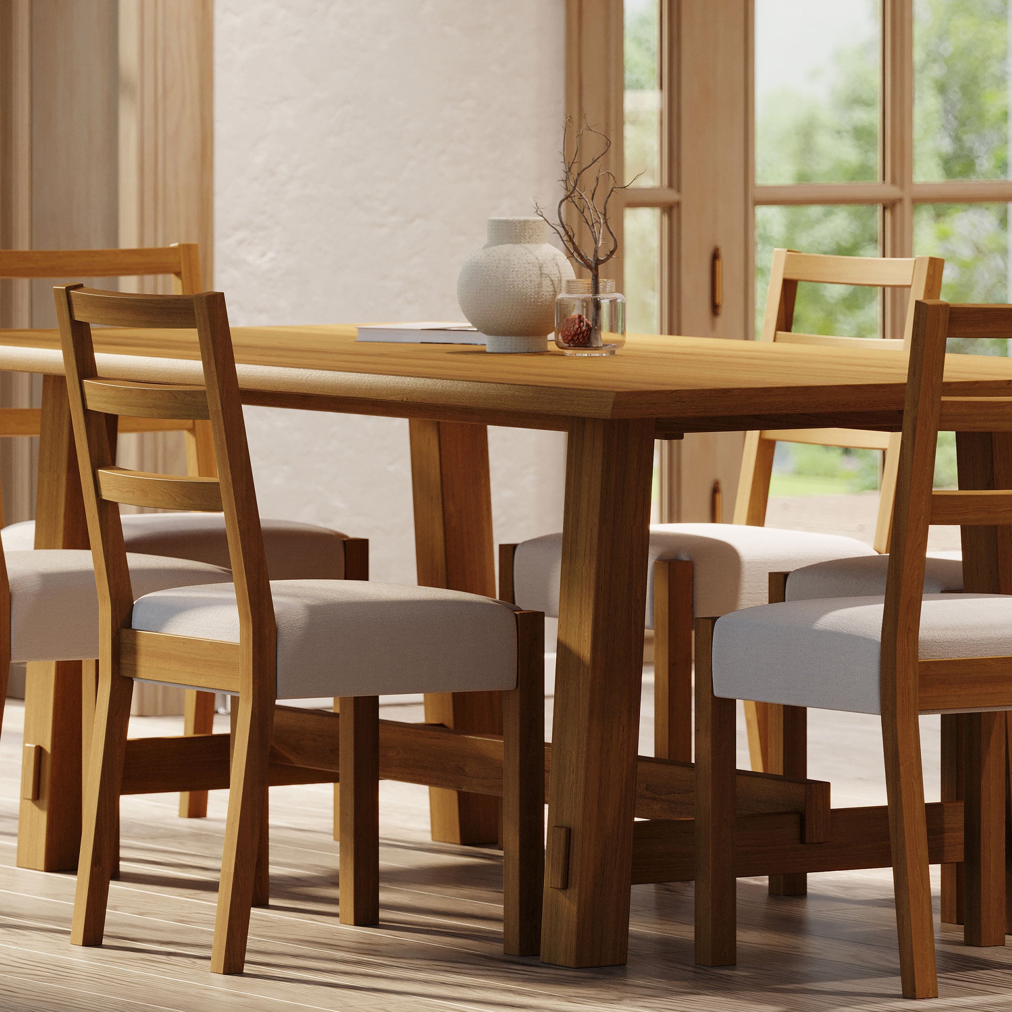 Maven Lane Yves Wooden Dining Table in Weathered Natural Finish (Open Box) - VMInnovations