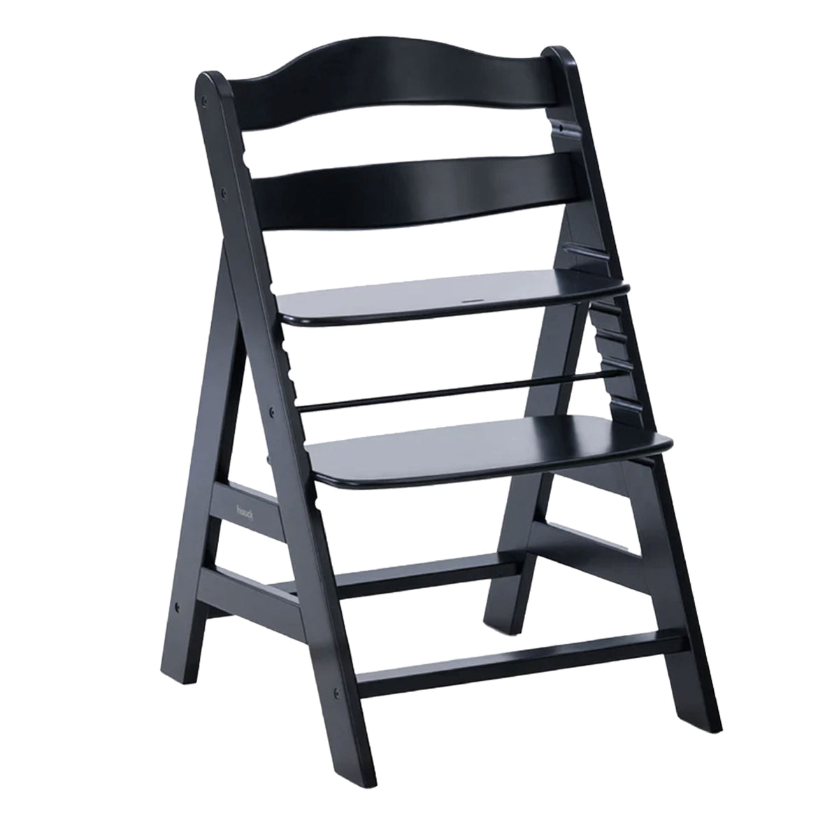 hauck Alpha+ Adjustable Wooden Highchair, Beechwood, Black Finish (Open Box)