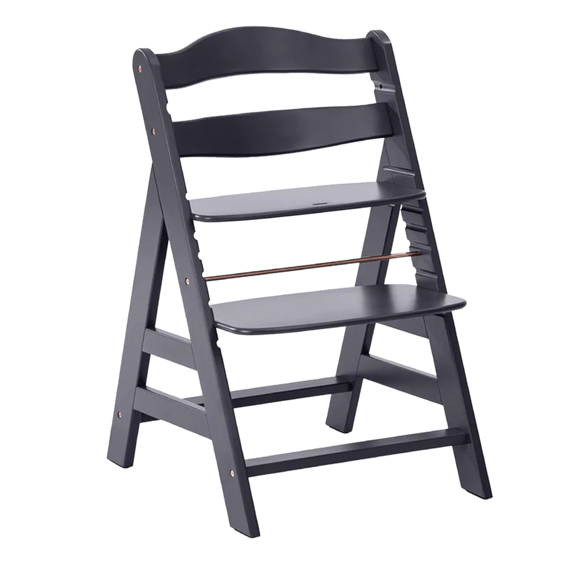 hauck Alpha+ Grow Along Adjustable Wooden Highchair, Beechwood, Dark Grey Finish (Open Box)