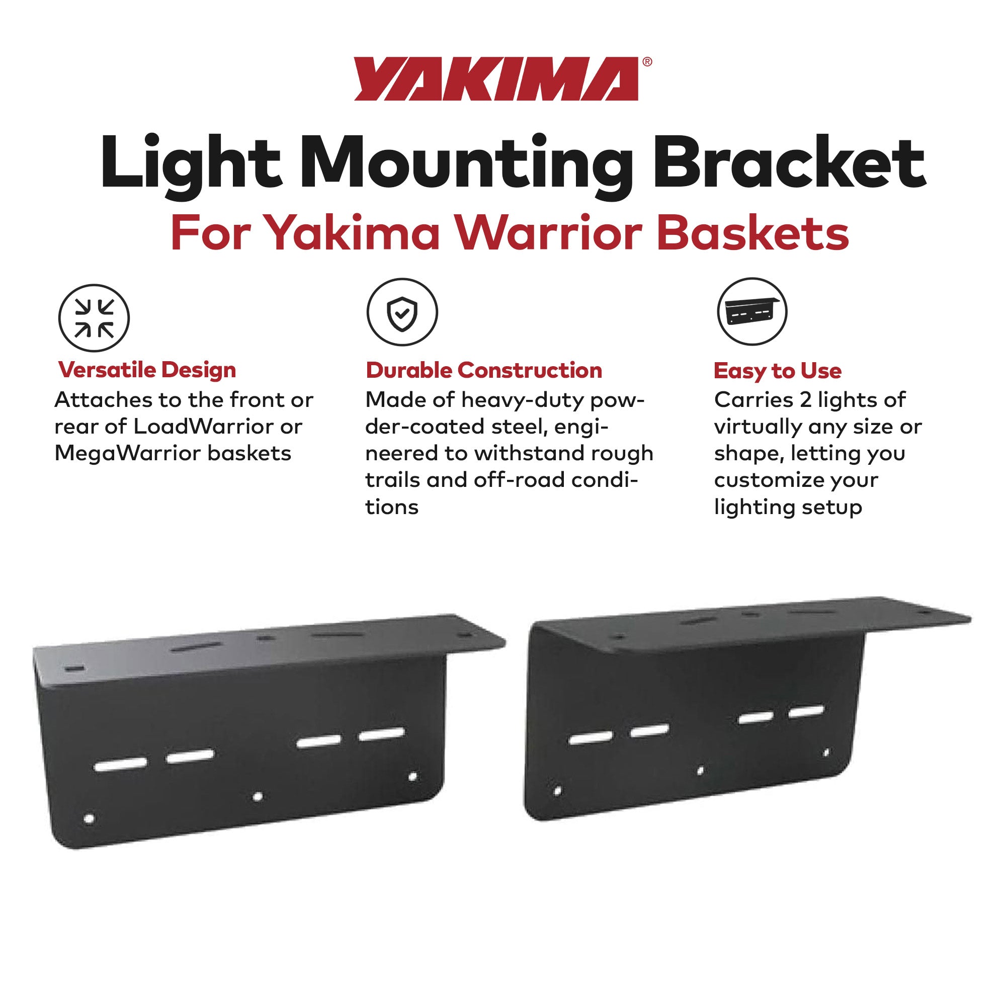 Yakima Light Brackets Heavy Duty Steel Light Mount for Warrior Baskets(Open Box)