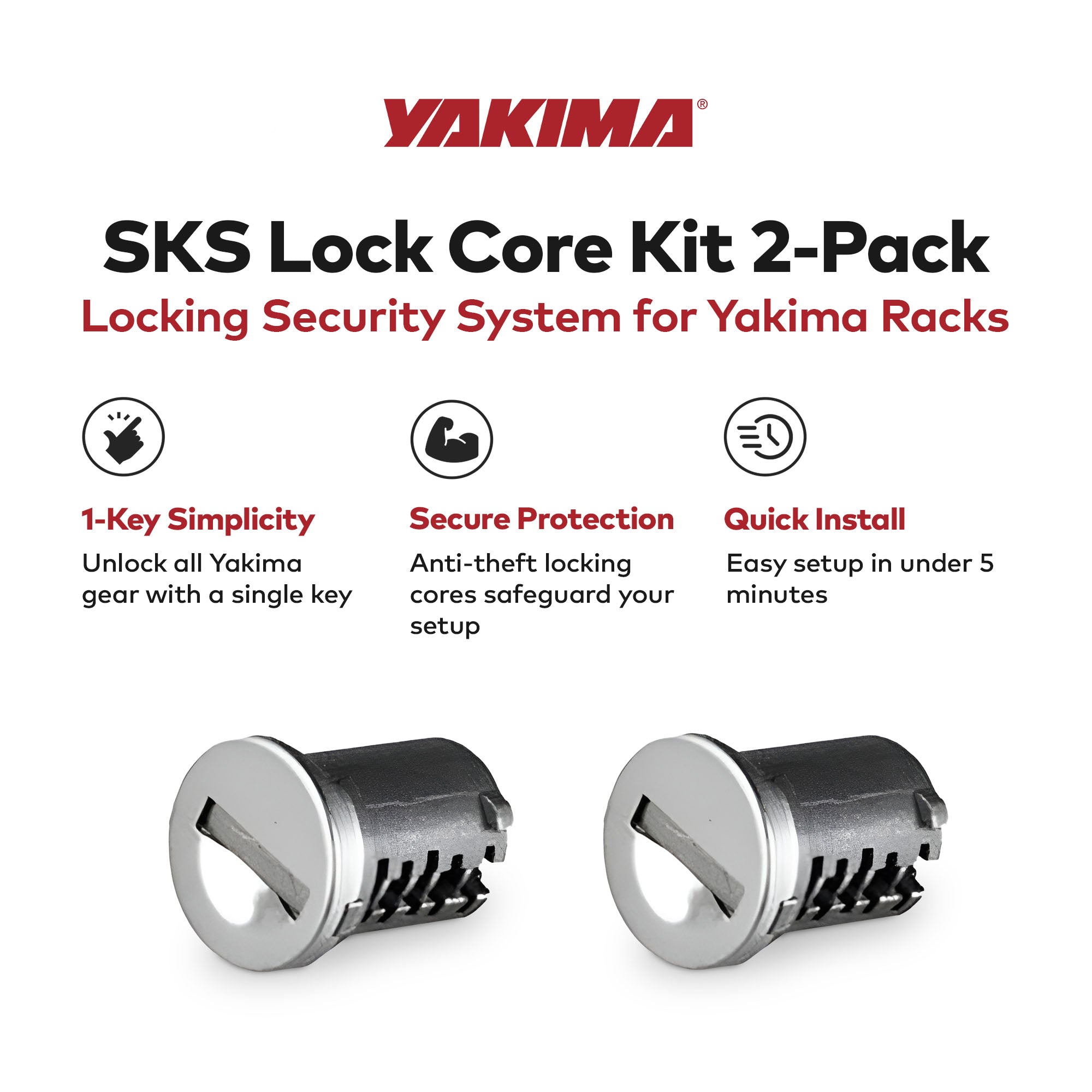 Yakima Car Rack System Component SKS Lock Cylinder Core Kit with Key (Used)