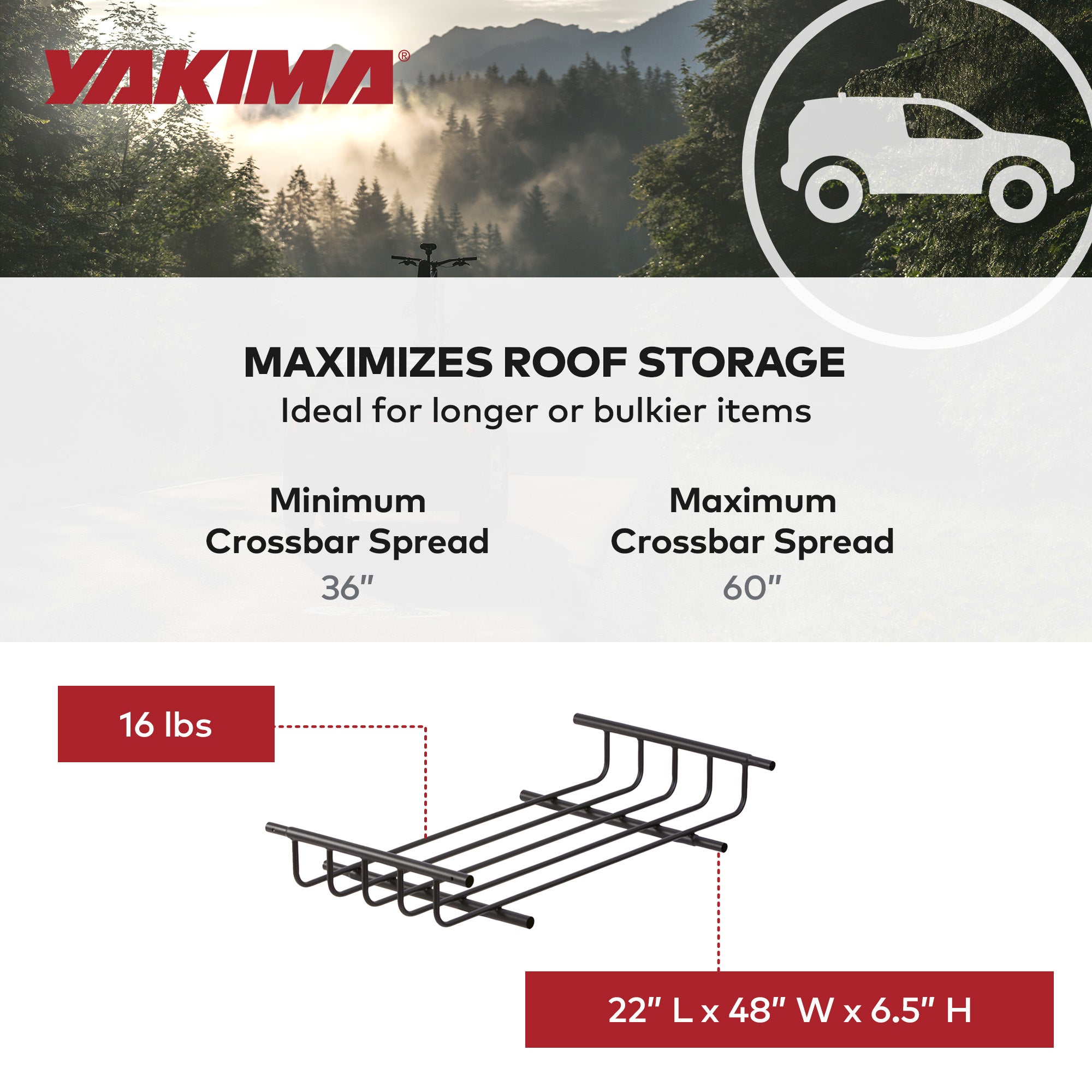 YAKIMA MegaWarrior Length Extension Up to 22 Inch for MegaWarrior Cargo Basket - VMInnovations