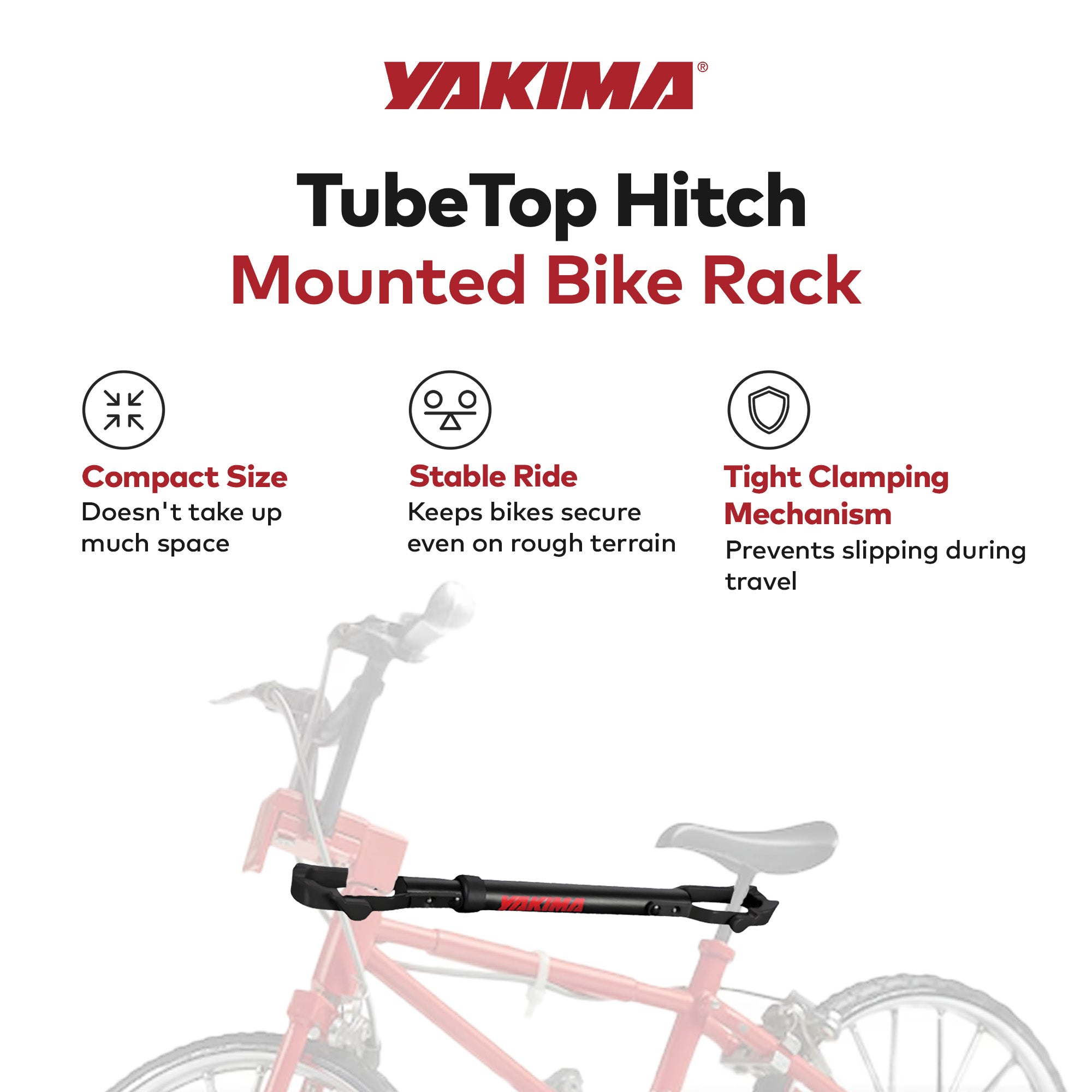 Yakima RidgeBack Tilt Away Hitch 2 Bike Rack and TubeTop Hitch Mounted Adapter