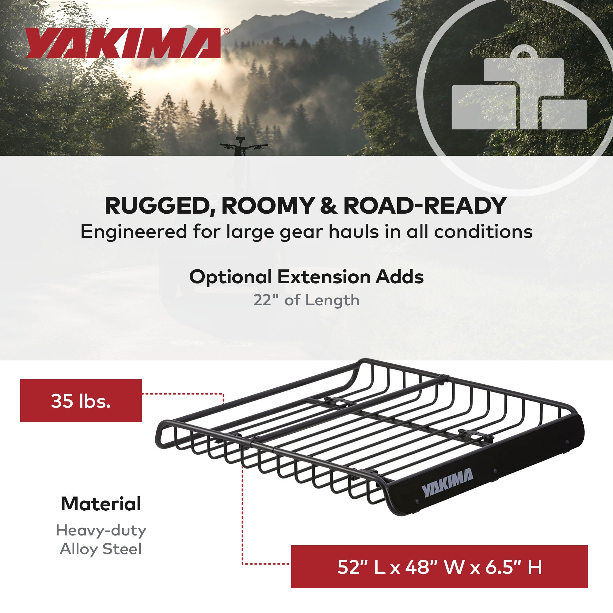 Yakima MegaWarrior Large Sized Cargo Basket For All Yakima StreamLine Crossbars - VMInnovations