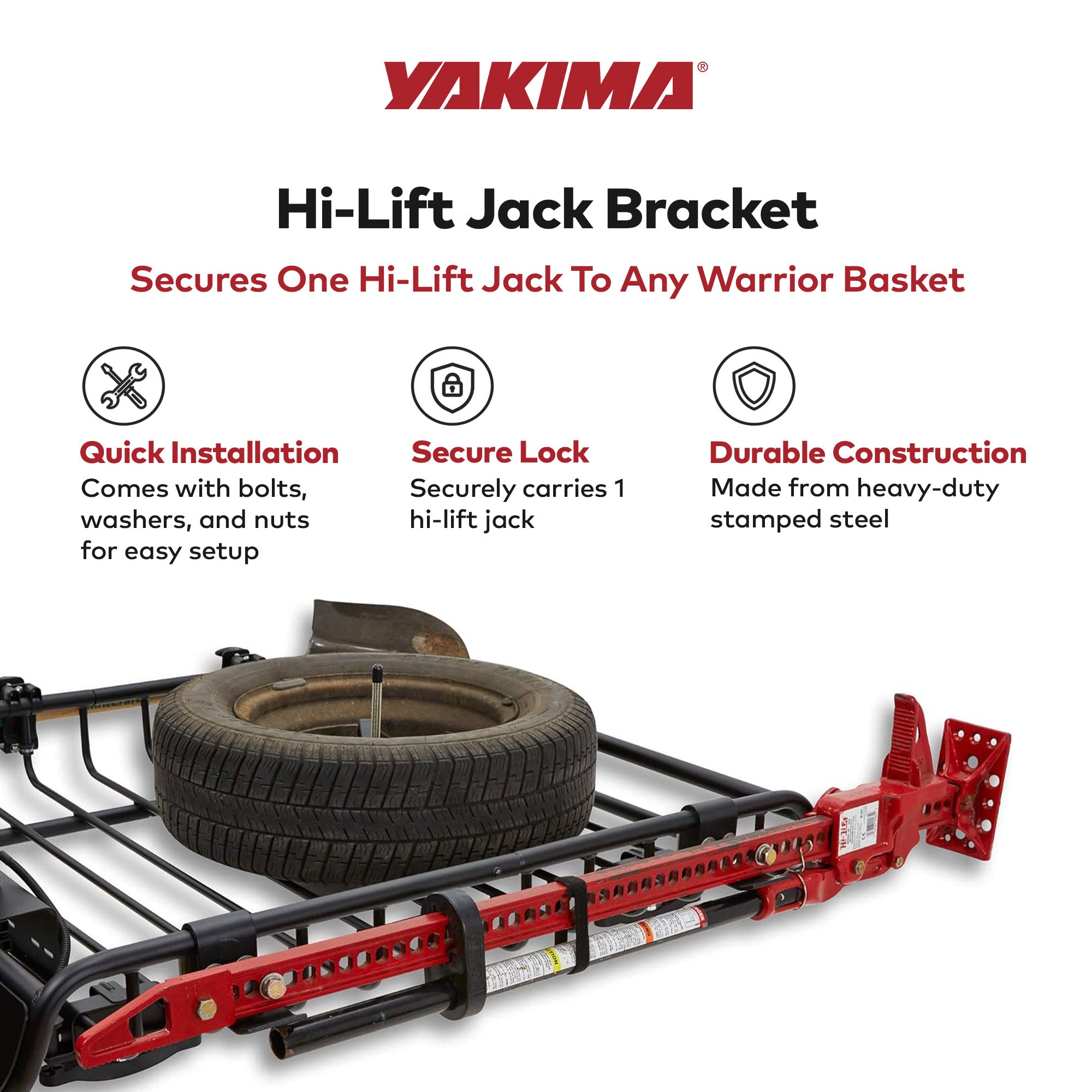 Yakima Hi-Lift Jack Bracket Secures Hi-Lift Jack For Warrior Basket (Open Box) - VMInnovations