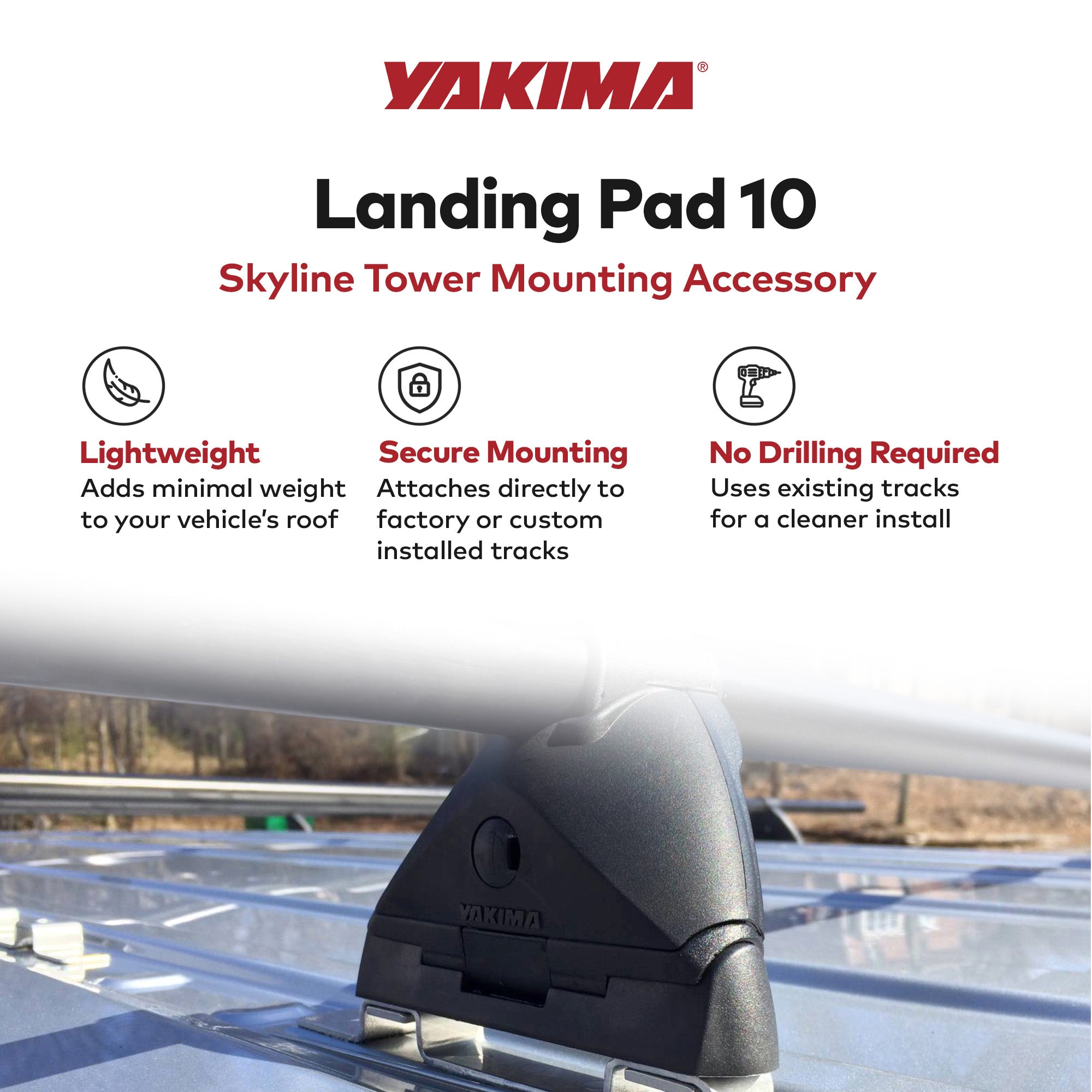 YAKIMA Landing Pad 10 Fixed Point Tower Compatible w/Honda CRV 2007-11, Set of 2 - VMInnovations