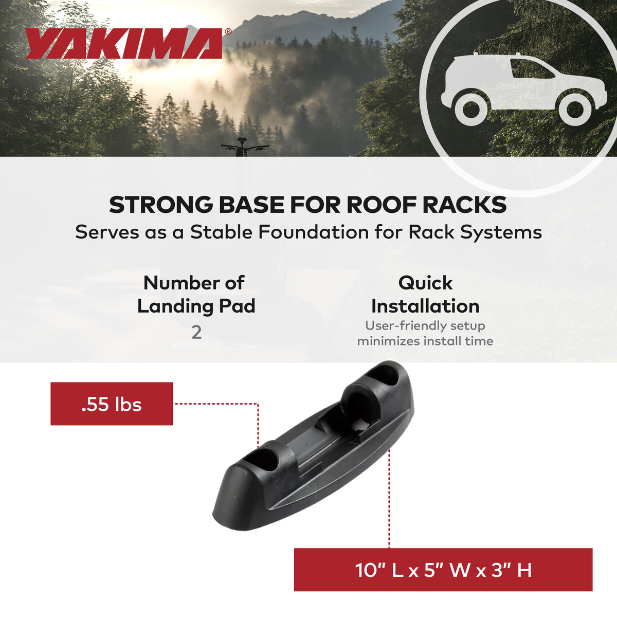 YAKIMA Landing Pad 10 Fixed Point Tower Compatible w/Honda CRV 2007-11, Set of 2