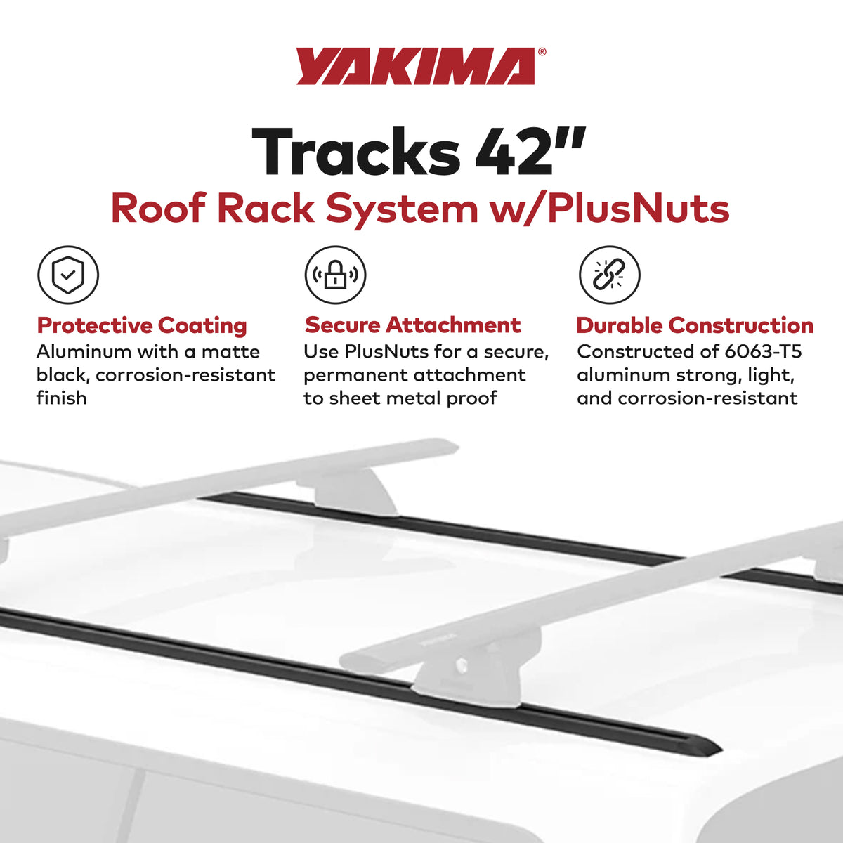 Yakima 42 in. Roof Rack System w/PlusNuts, Compatible w/StreamLine Towers (Used)
