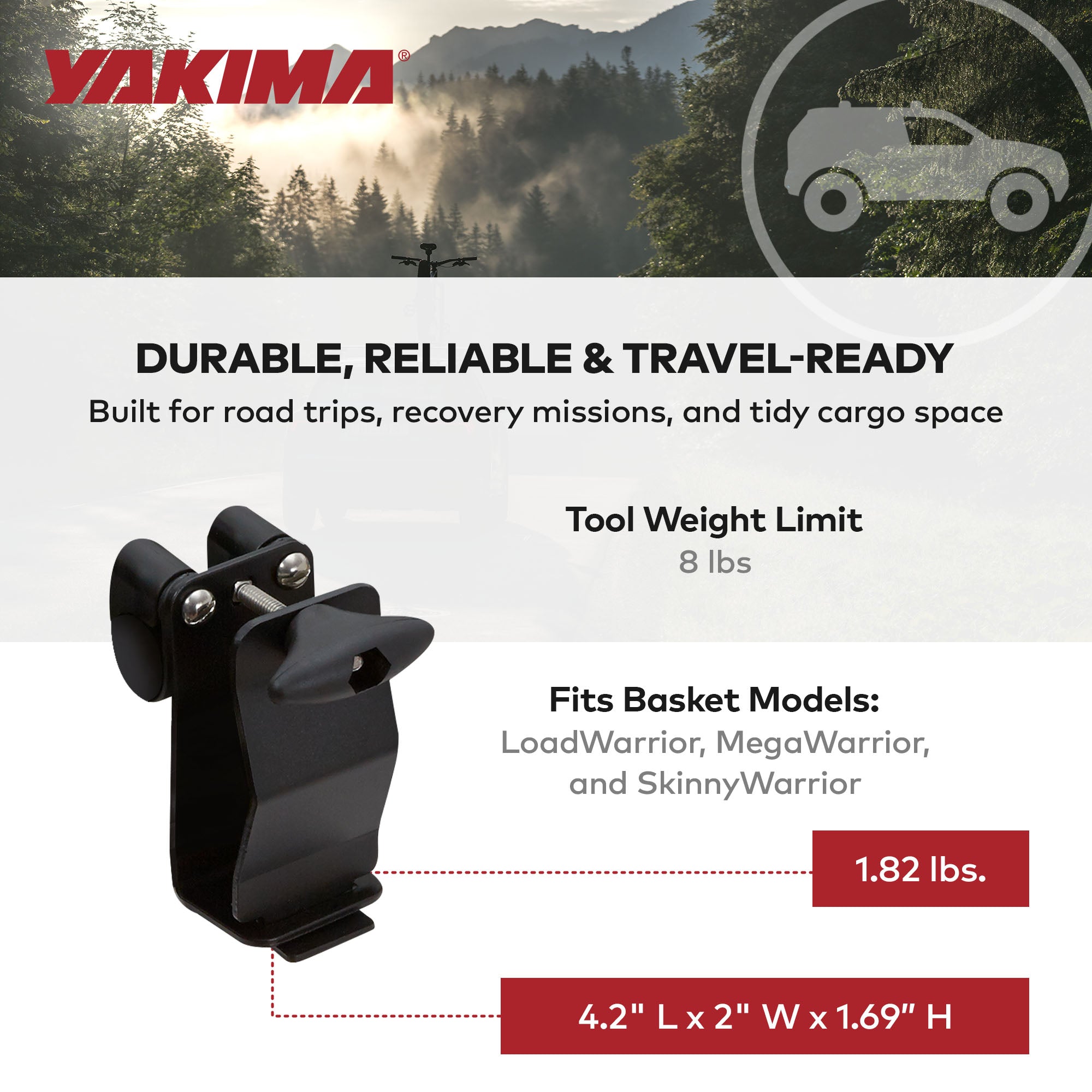 YAKIMA Axe/Shovel Bracket, Secures Single Axe or shovel To Warrior Basket (Used)
