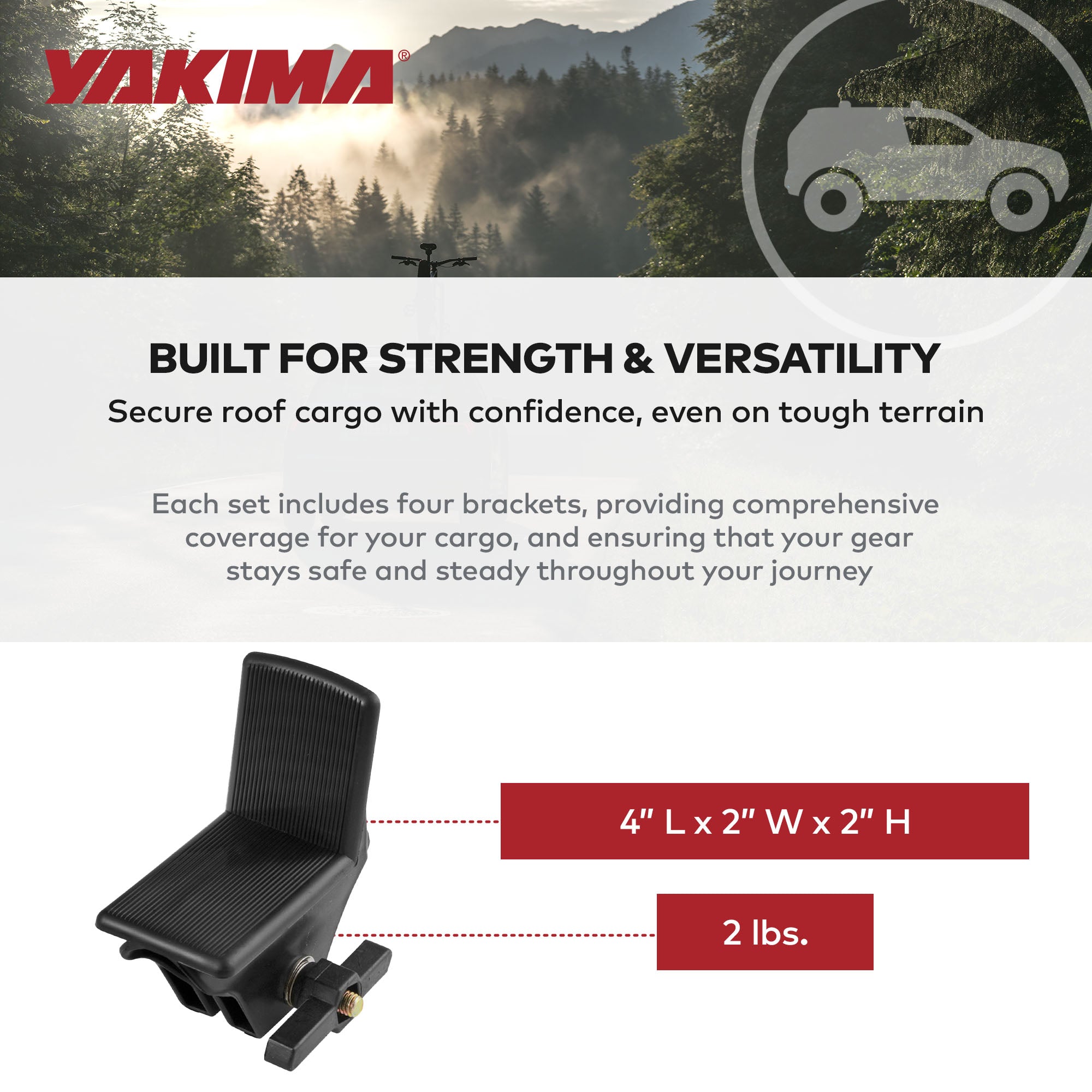 Yakima LoadStop L-Shaped Brackets Compatible w/Yakima RoundBar, 4pc (Open Box) - VMInnovations