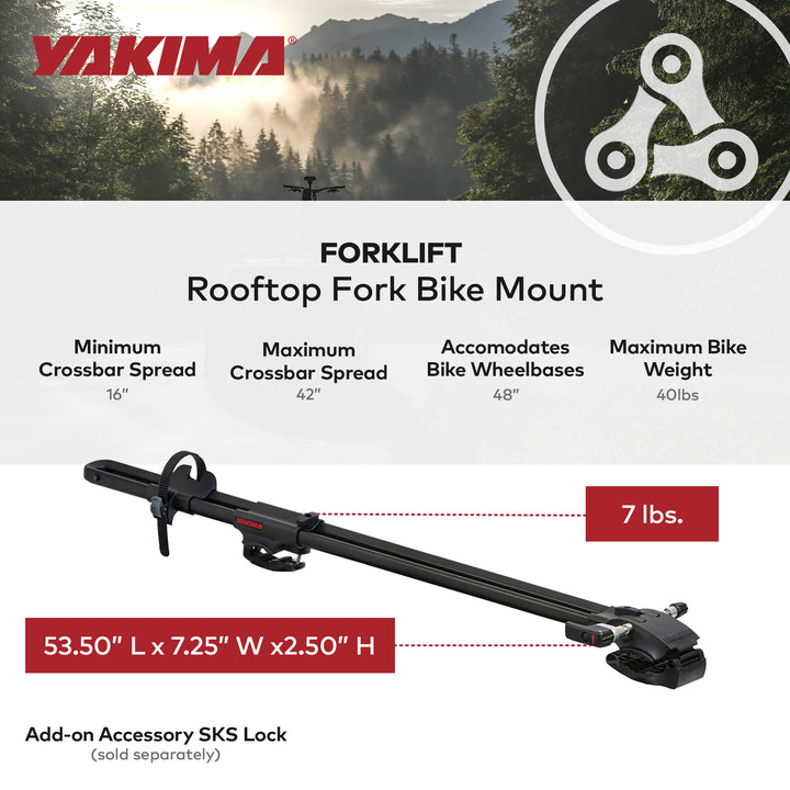 YAKIMA ForkLift Rooftop Fork Style Bike Mount, Fits All StreamLine Crossbars - VMInnovations