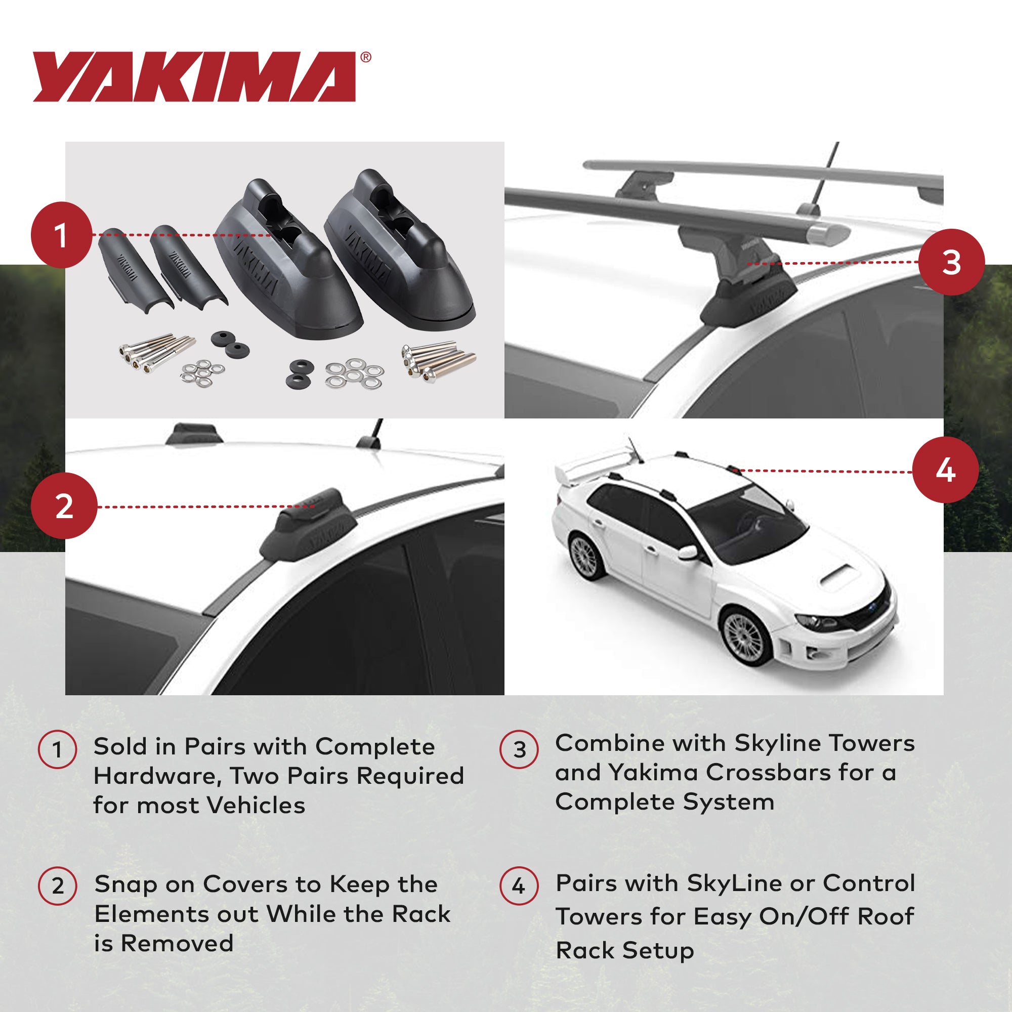 YAKIMA Pad 11, Fixed Point Mounts for Select Sedan/Crossover SUVs(Open Box) - VMInnovations