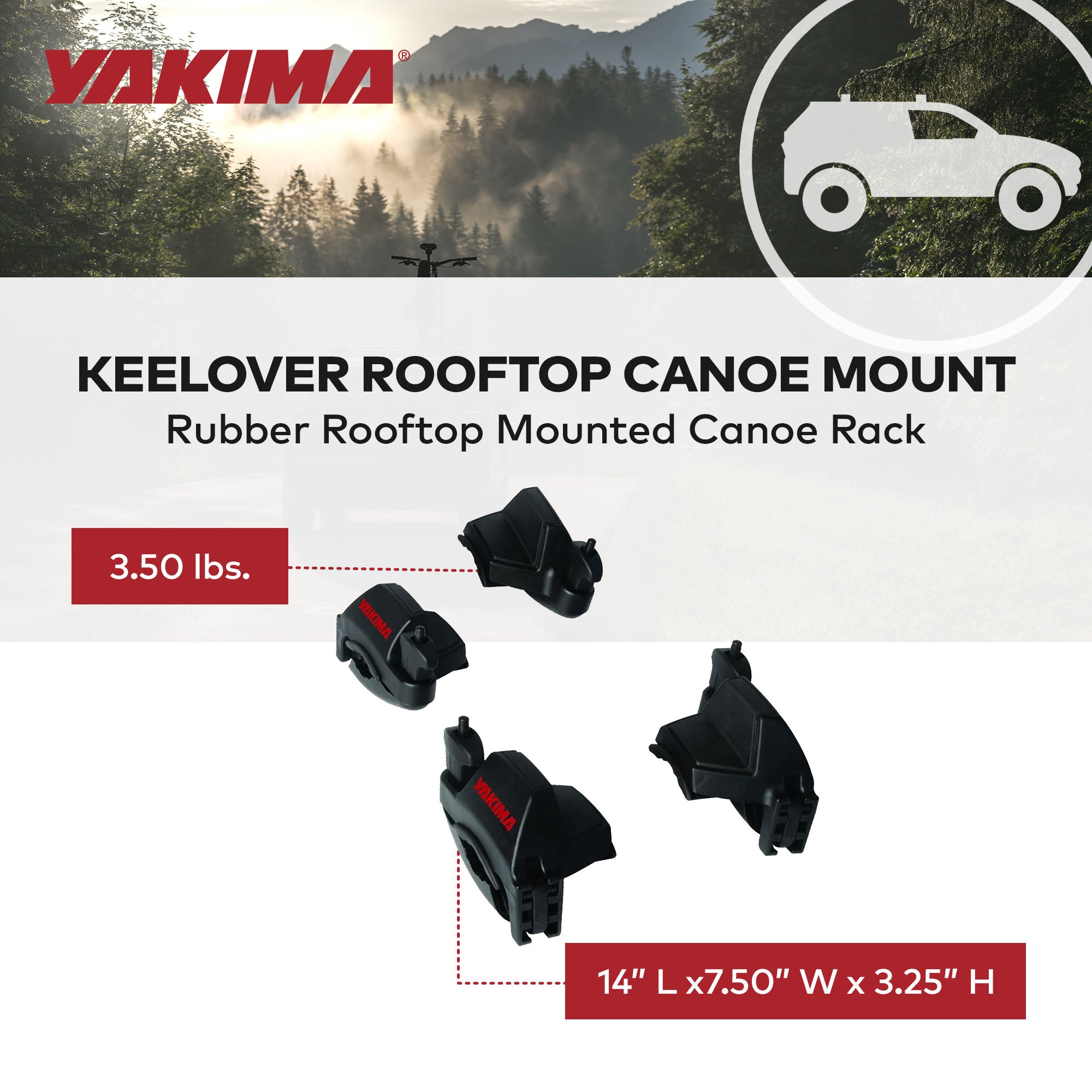 Yakima KeelOver Rooftop Single Canoe Mount Strap & Bow Secure Vehicle Attachment - VMInnovations