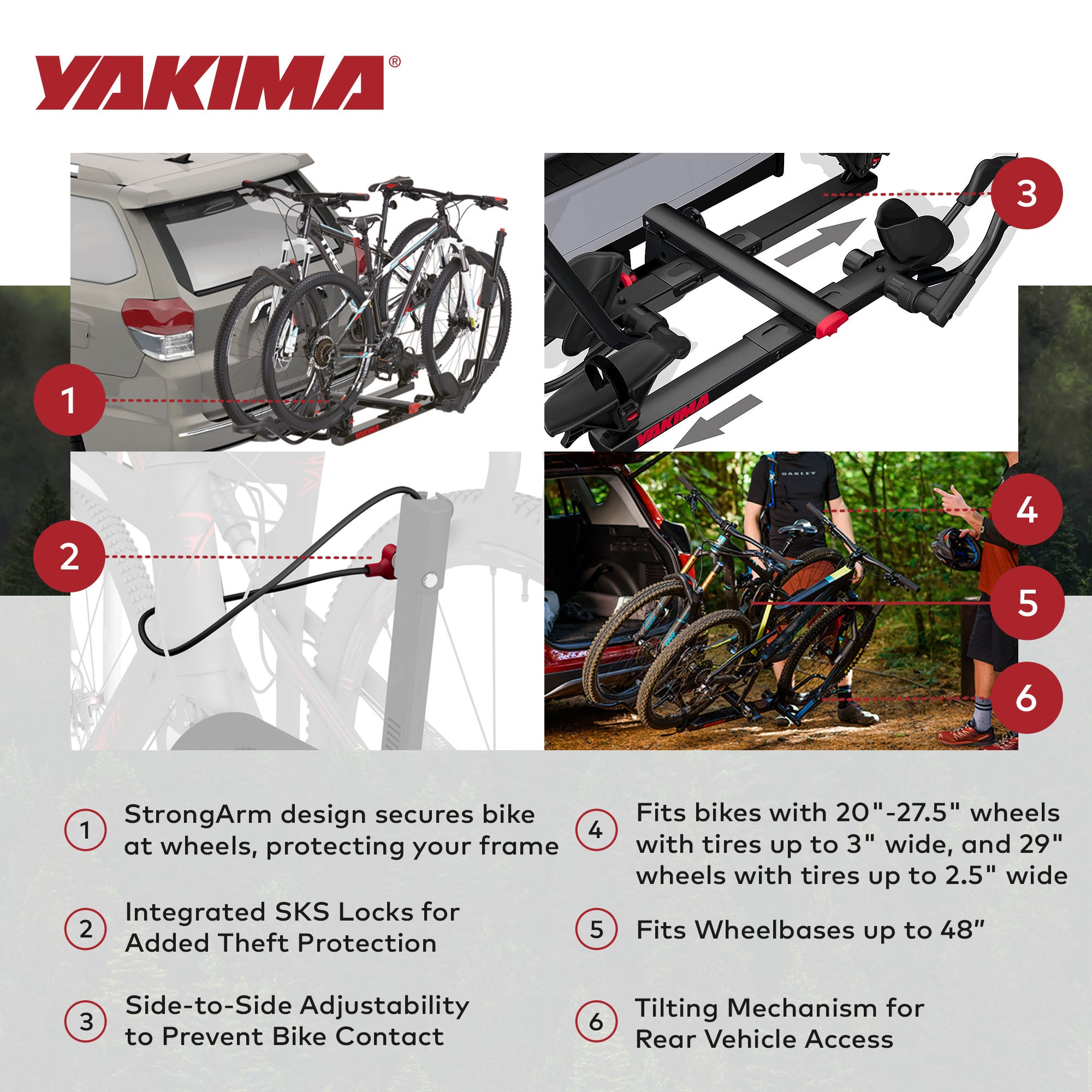 Yakima HoldUp 2 Bike 1.25" Hitch Bicycle Bike Rack w/SKS Locks, Black (Used)