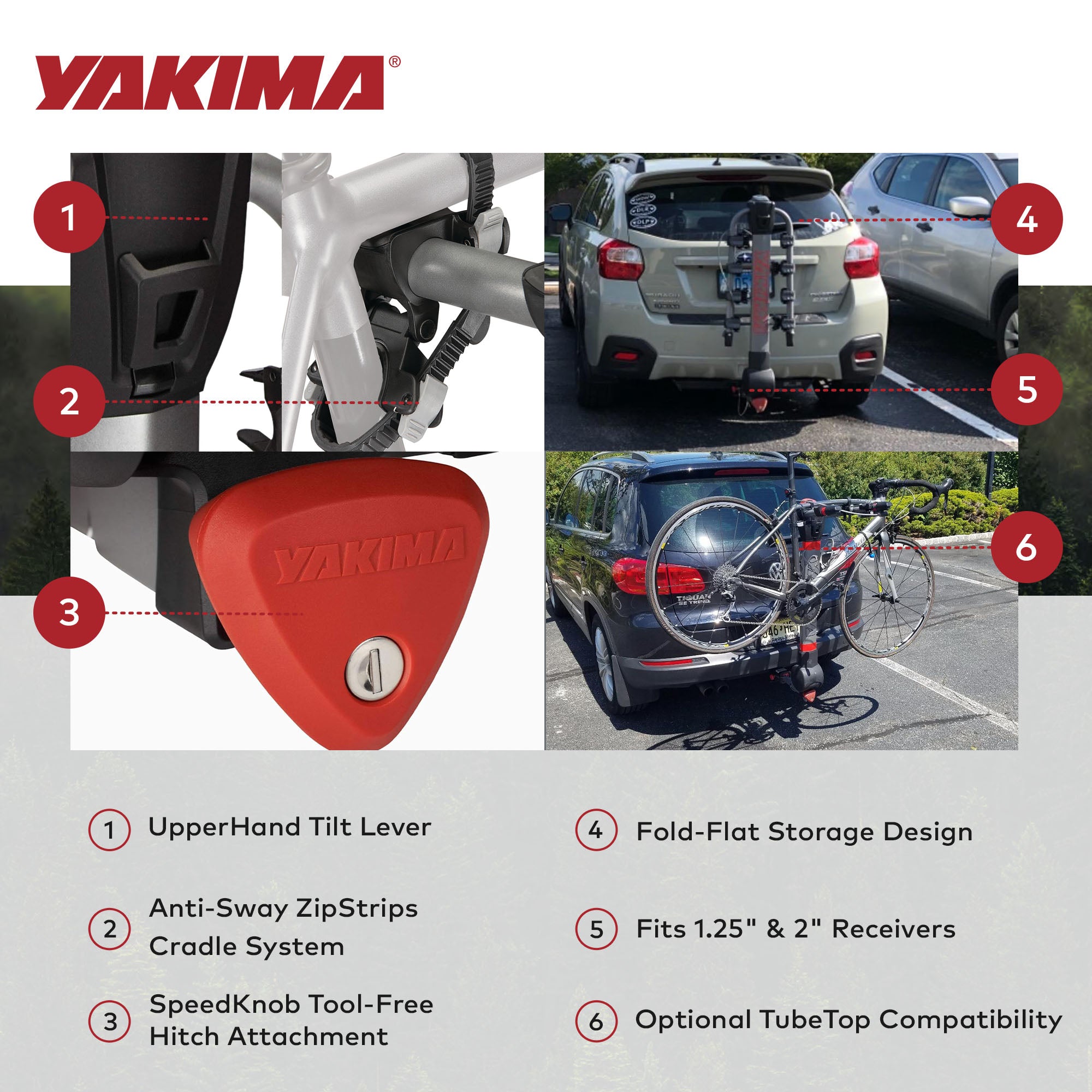 Yakima Tilt Away Hitch Bike Rack Holds 2 Bikes for Cars, SUVs, Trucks (Open Box)