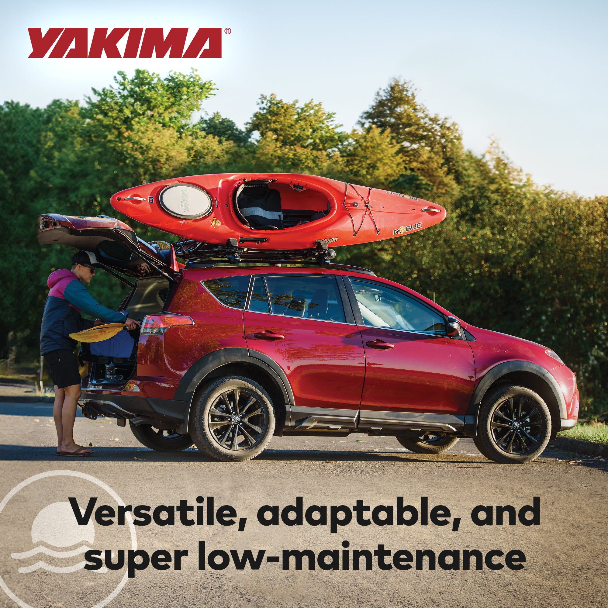 Yakima JayLow Rooftop Mounted Kayak Rack and 4 Pack Car Rack SKS Lock Cylinders - VMInnovations