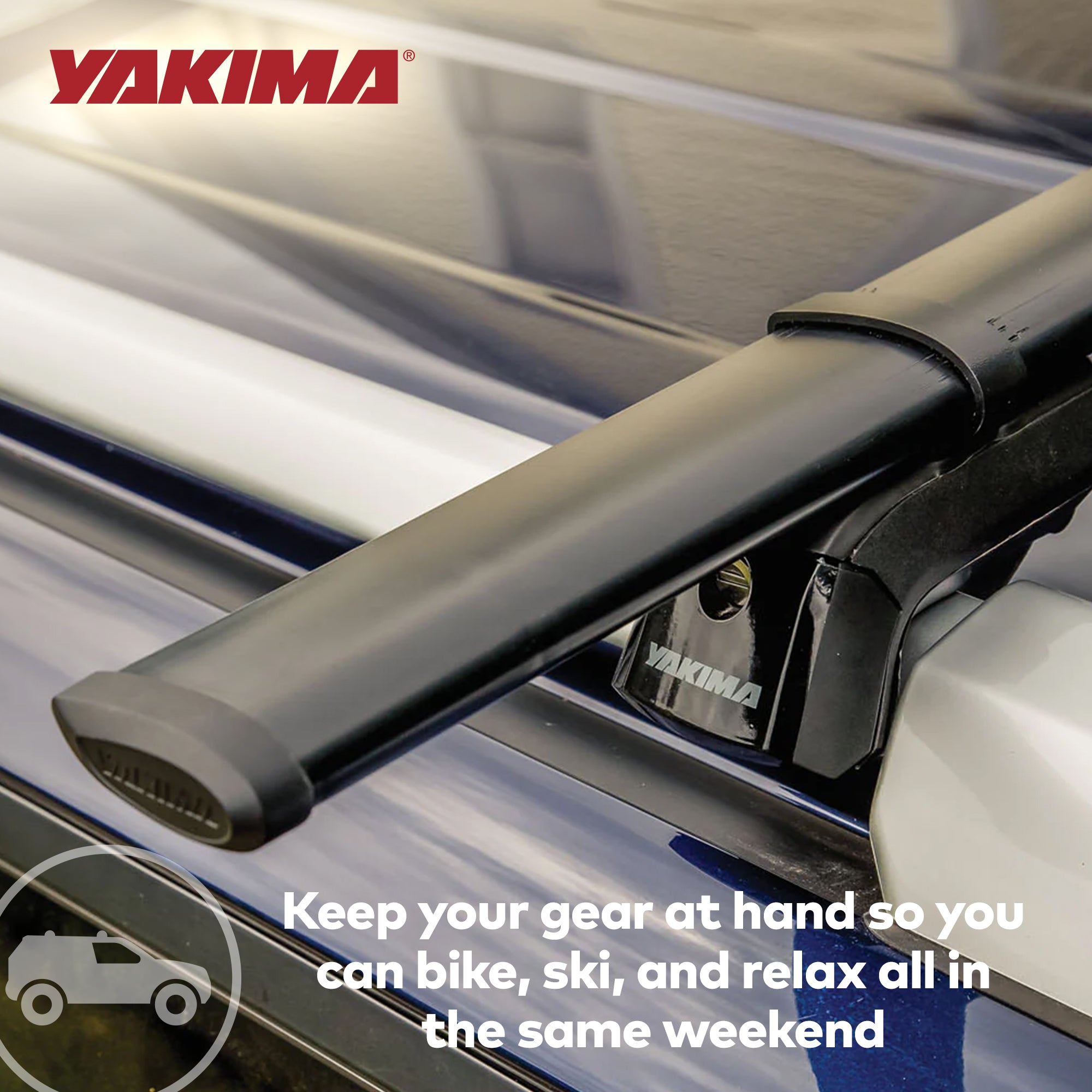 YAKIMA 50" Steel CoreBar Aerodynamic Rack Crossbars, Black, Set of 2 (For Parts) - VMInnovations