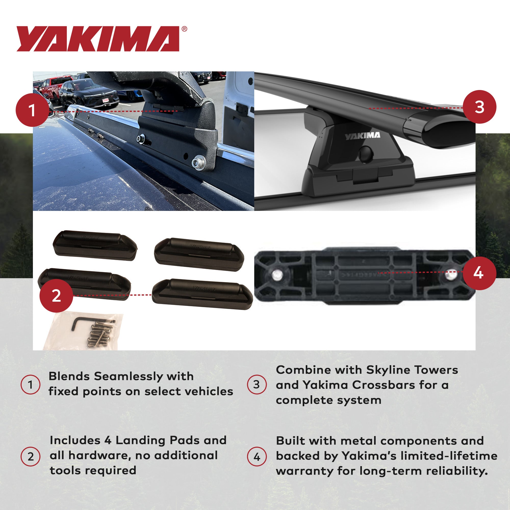 YAKIMA Pad 17 Fixed Point Mounts for Select 2015+ Chevy/GMC/Cadillac SUV (Used) - VMInnovations