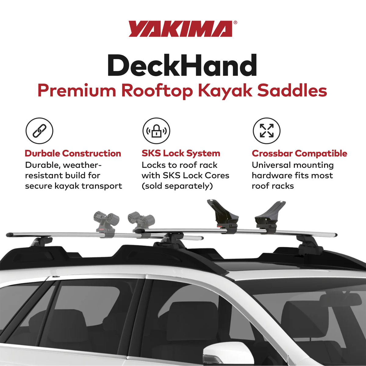 Yakima Premium Vehicle Roof Rack Saddle Mount for Kayak or Small Boat (Open Box) - VMInnovations