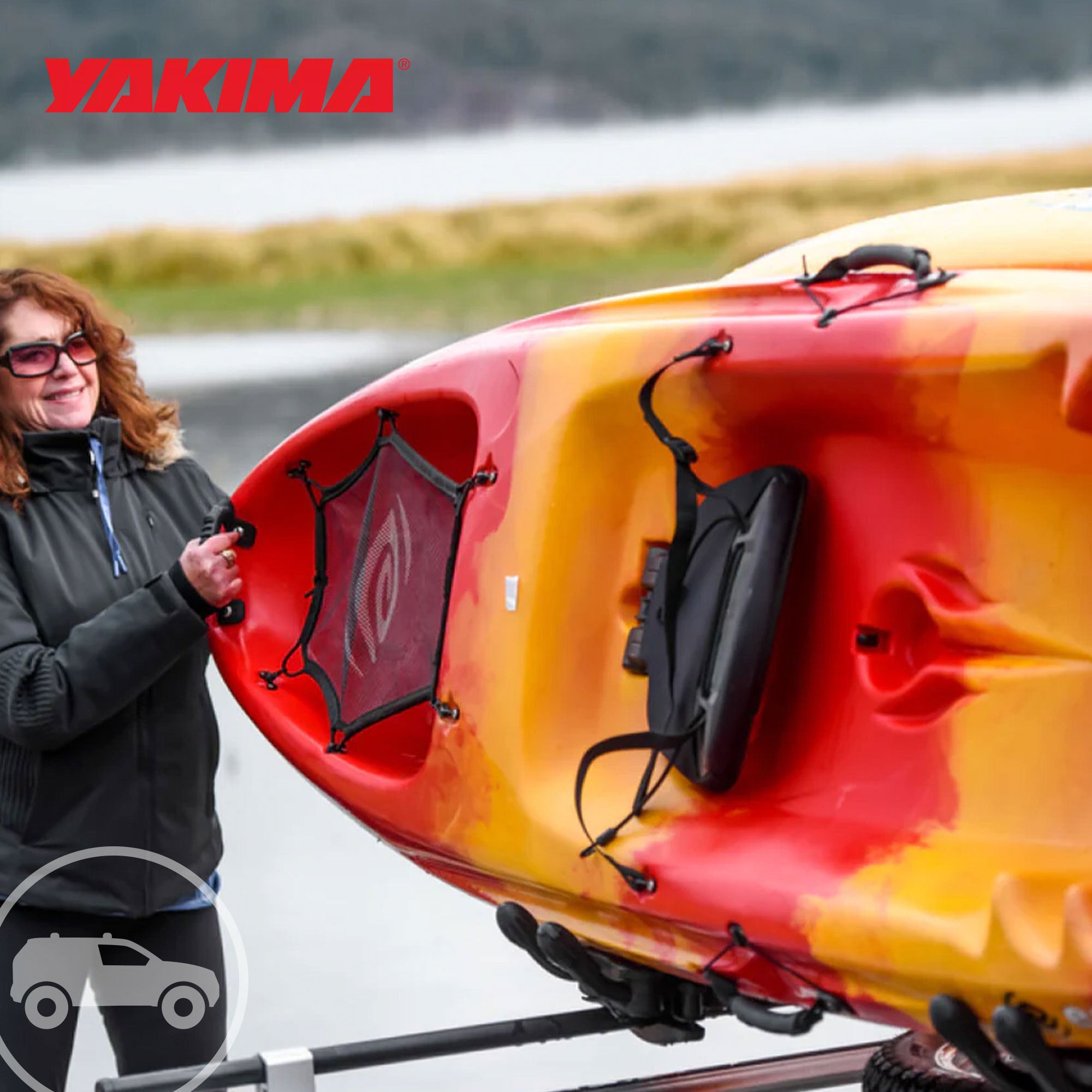 JayHook J-Cradle Rooftop Kayak Mount, Roof Rack w/Padding & Tie Downs (Open Box) - VMInnovations