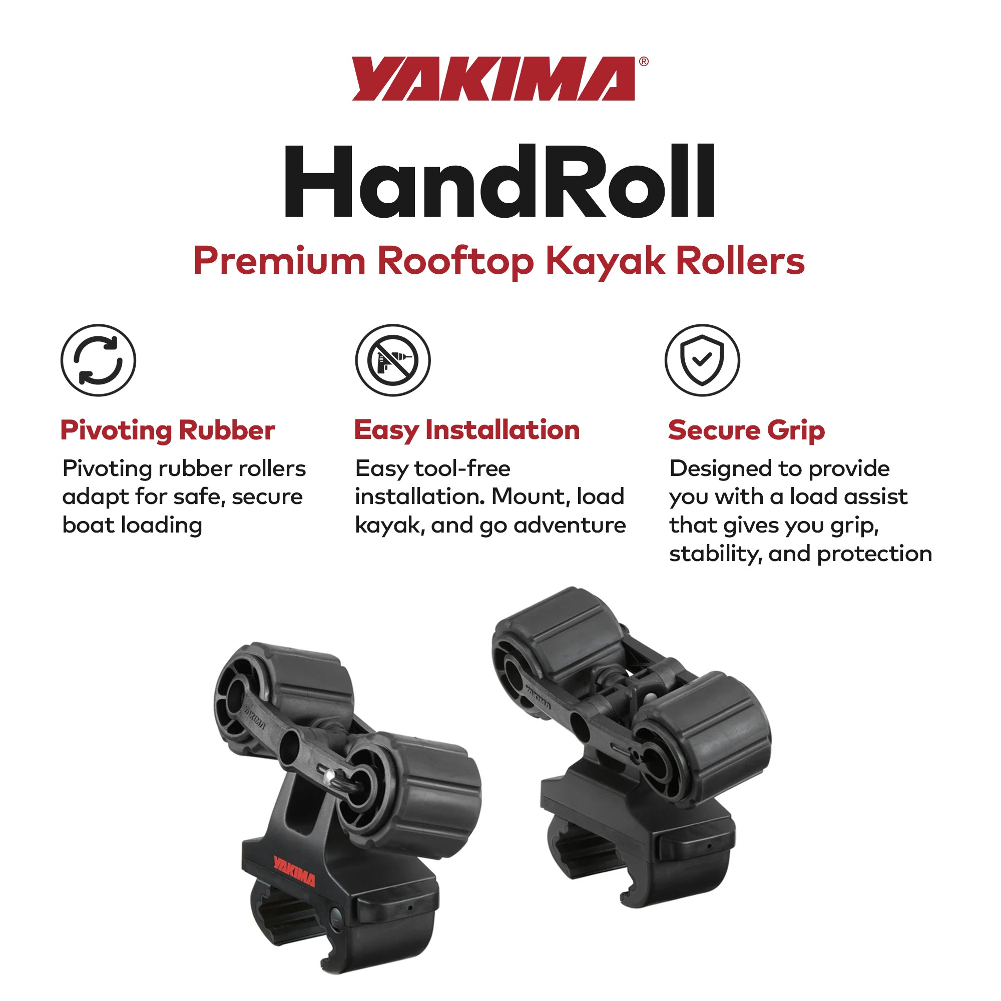 YAKIMA Rooftop Mounted Kayak Rack for Vehicles, Set of 2 Kayak Rollers(Open Box) - VMInnovations
