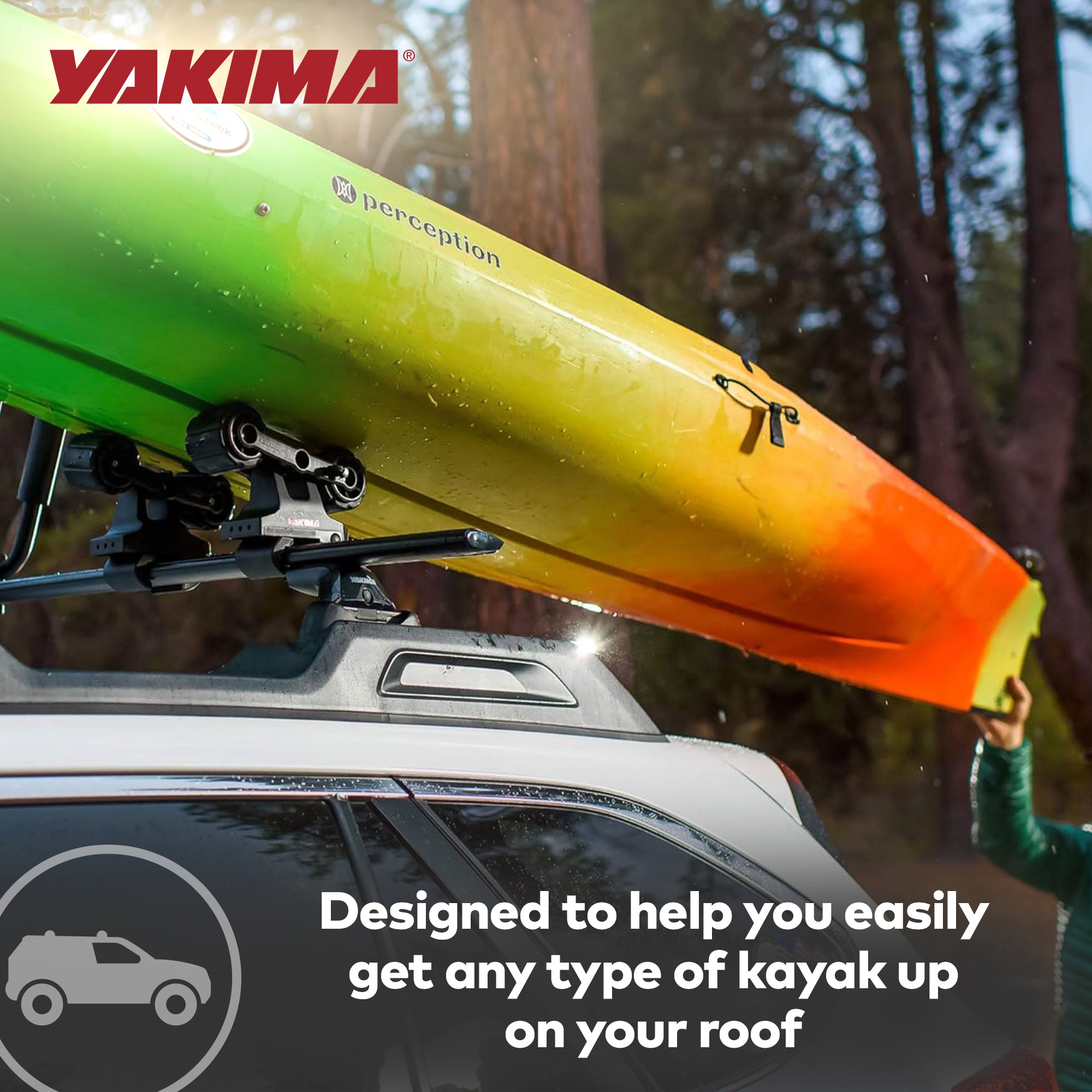 YAKIMA Rooftop Mounted Kayak Rack for Vehicles, Set of 2 Kayak Rollers(Open Box) - VMInnovations