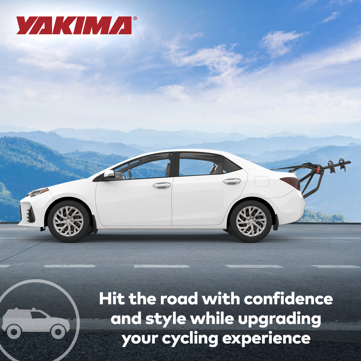Yakima HangOut Car Trunk Compact Foldable 2 Bicycle Mount Rack Carrier, Black - VMInnovations