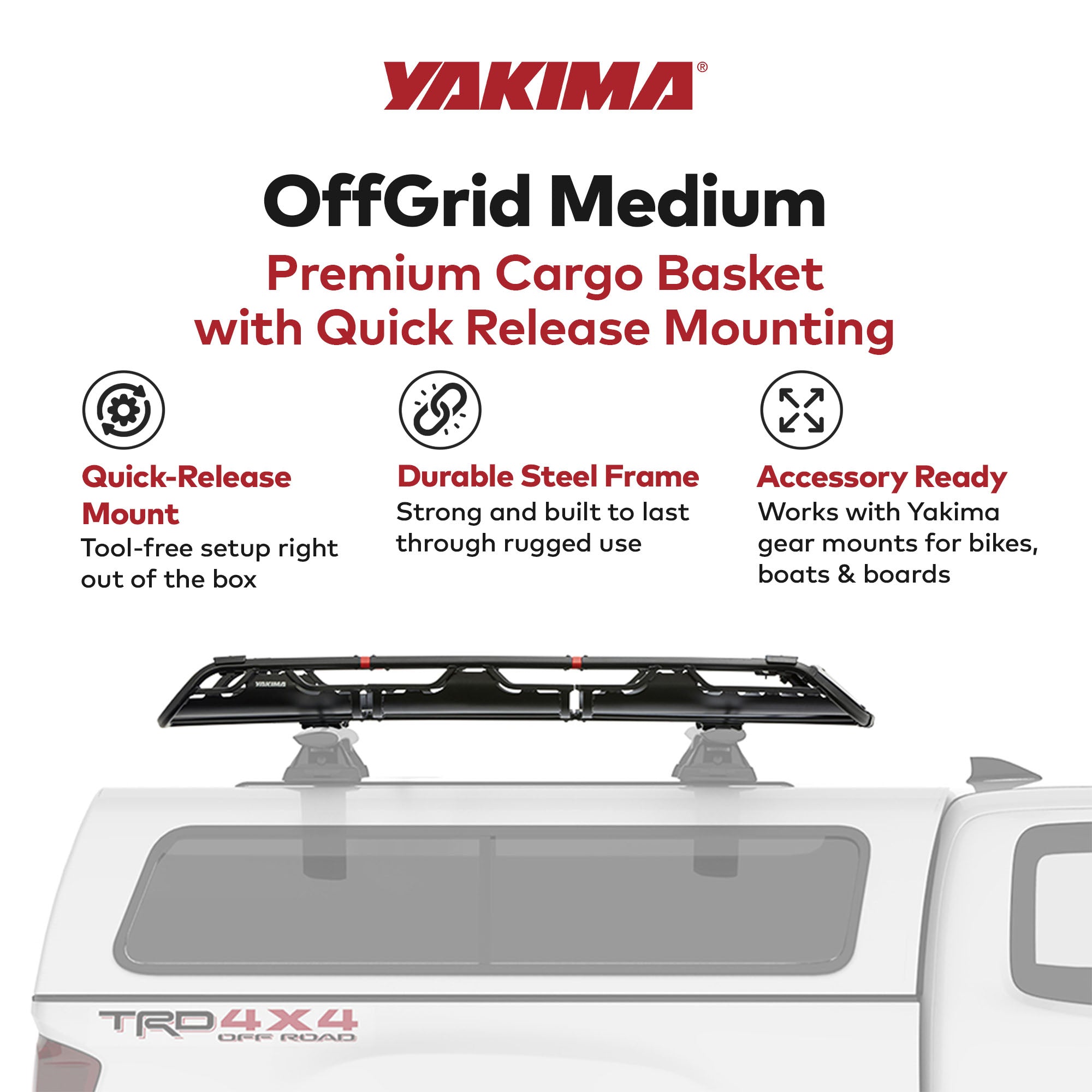 Yakima Medium Cargo Basket Roof Rack, Compatible w/StreamLine Systems (Open Box)