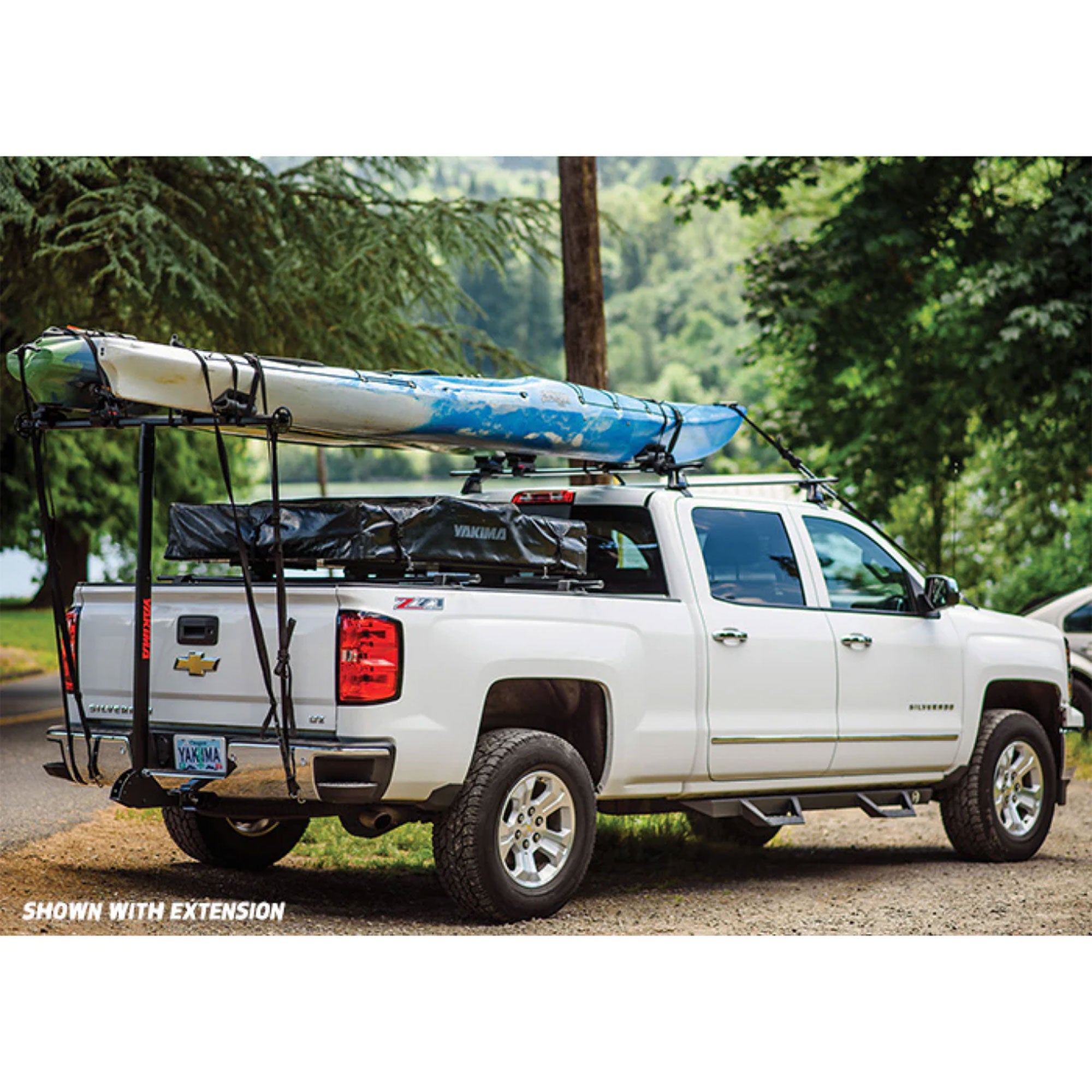 Yakima LongArm Aluminum Hitch Mounted Adjustable Truck Bed Extender Rack, Black - VMInnovations