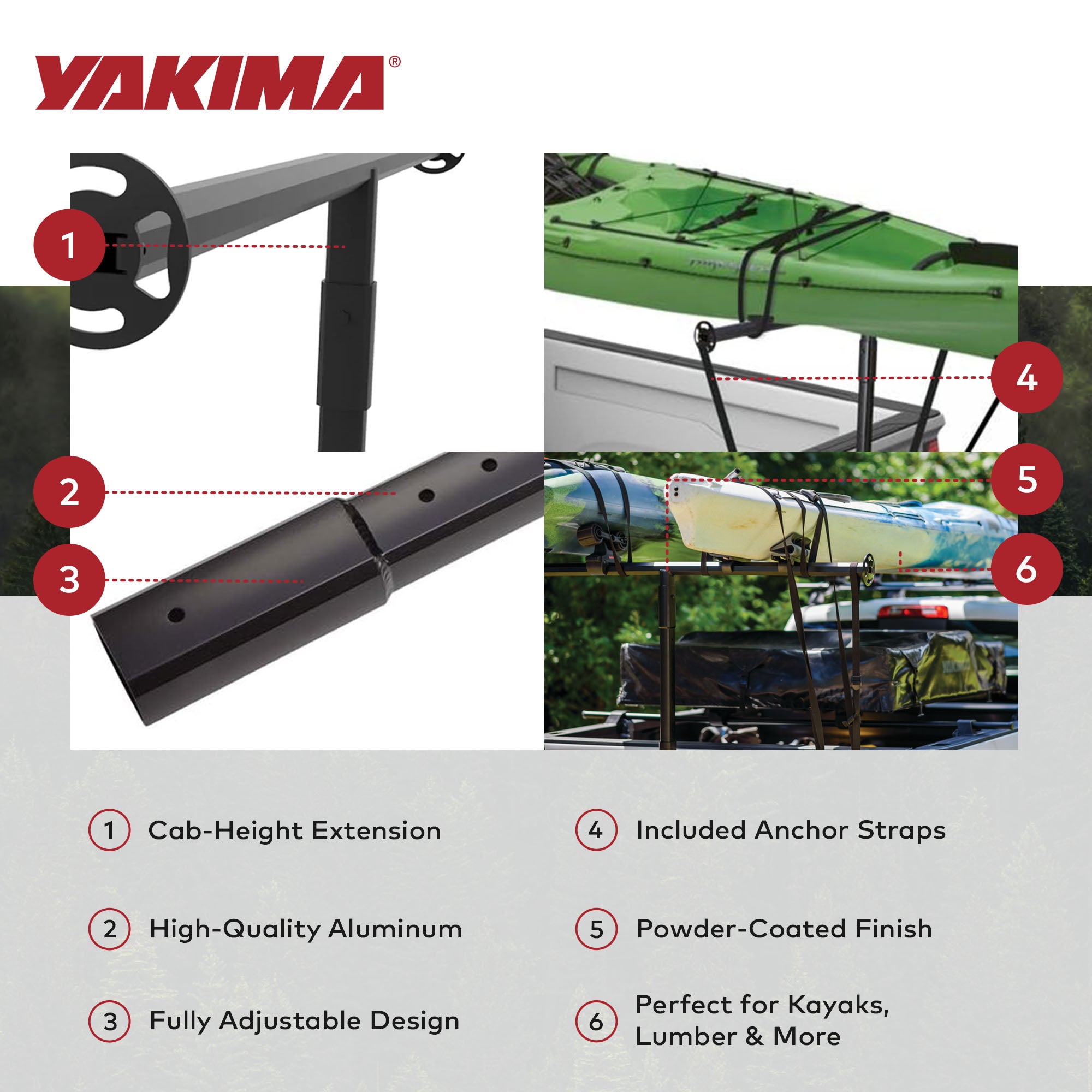 Yakima 3lb Aluminum Height Extension for LongArm Bed Extender, Black (Open Box) - VMInnovations